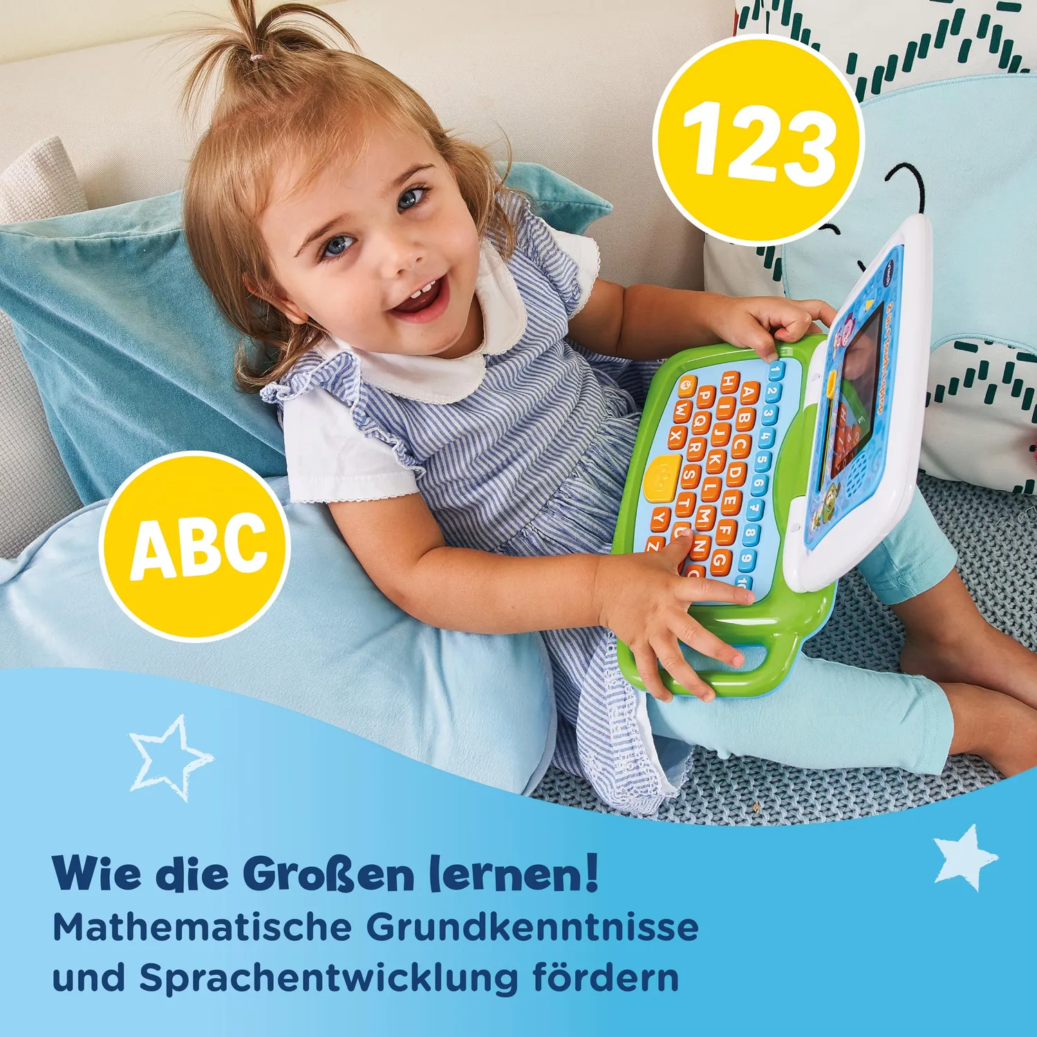 VTech 2-in-1 Touch-Laptop Lerncomputer Mehrfarbig Touchscreen