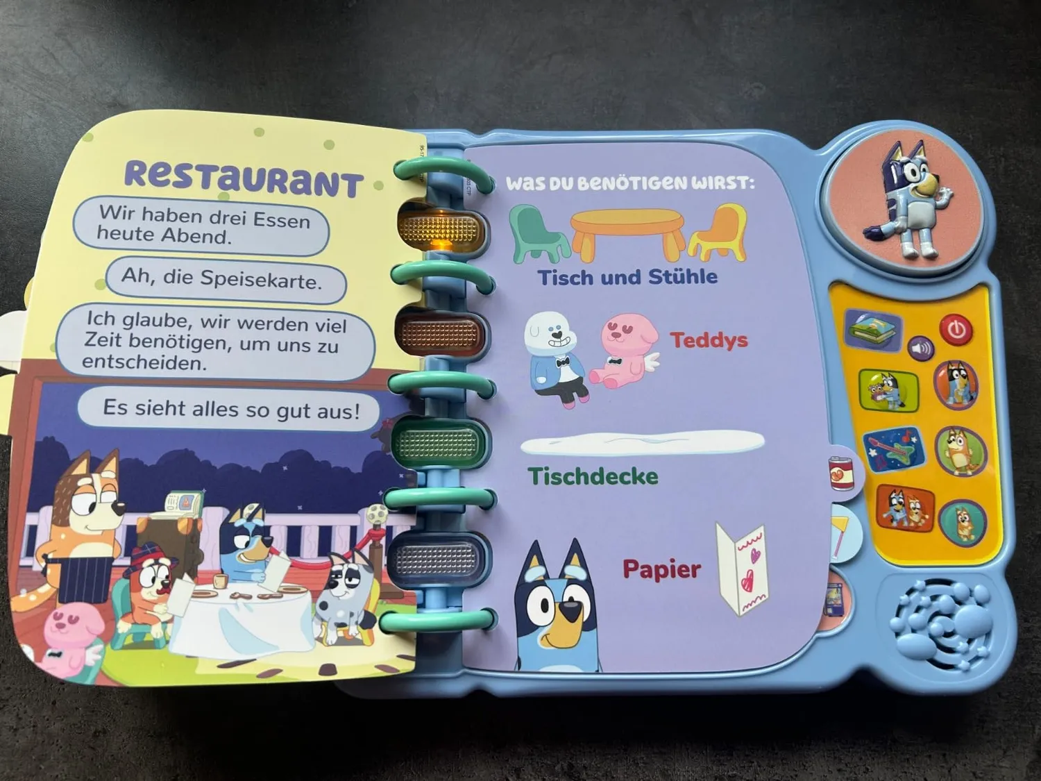 VTech Bluey Interaktives Lernspielbuch 14 Seiten mit Originalstimmen