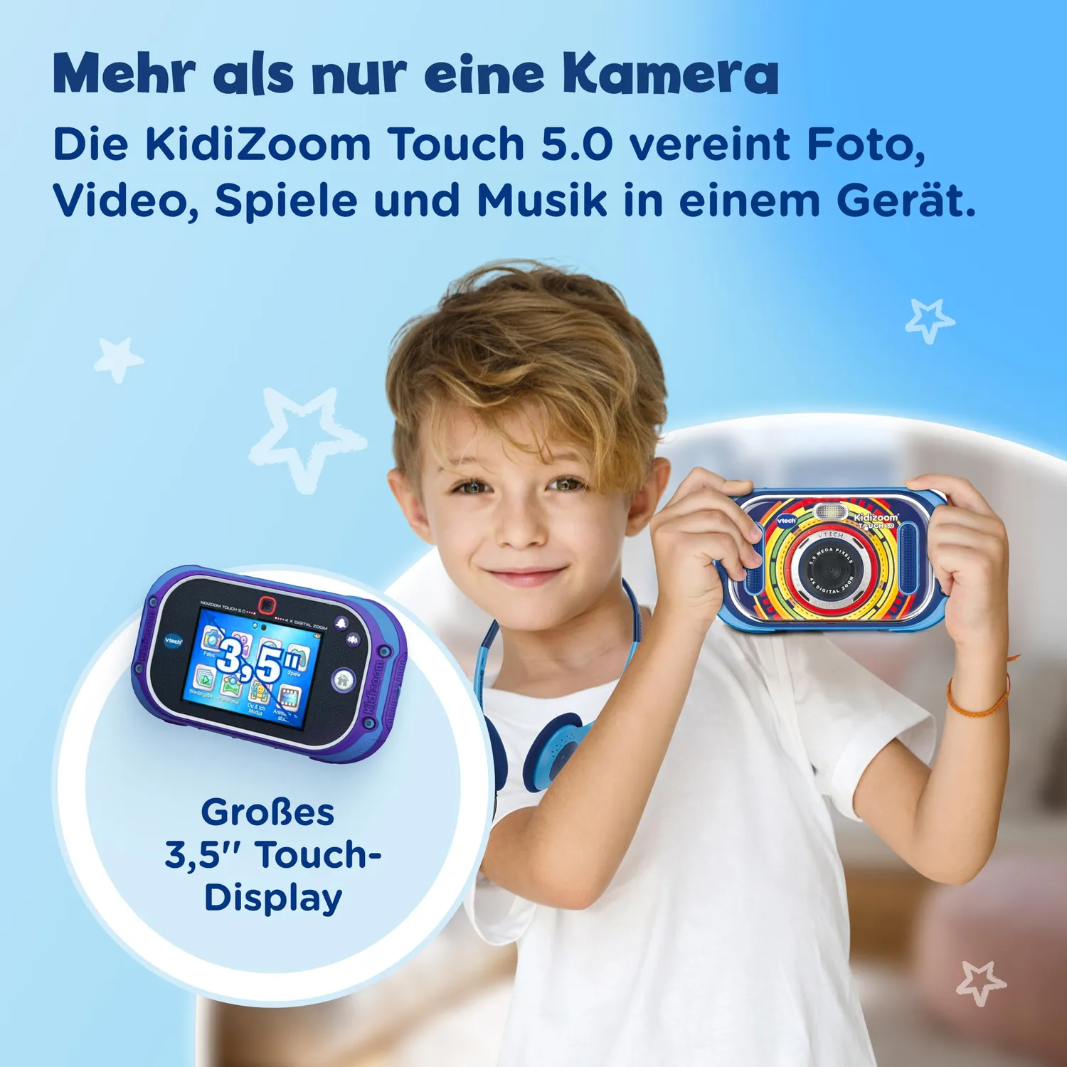 Vtech KidiZoom Touch 5.0 Kinderkamera blau
