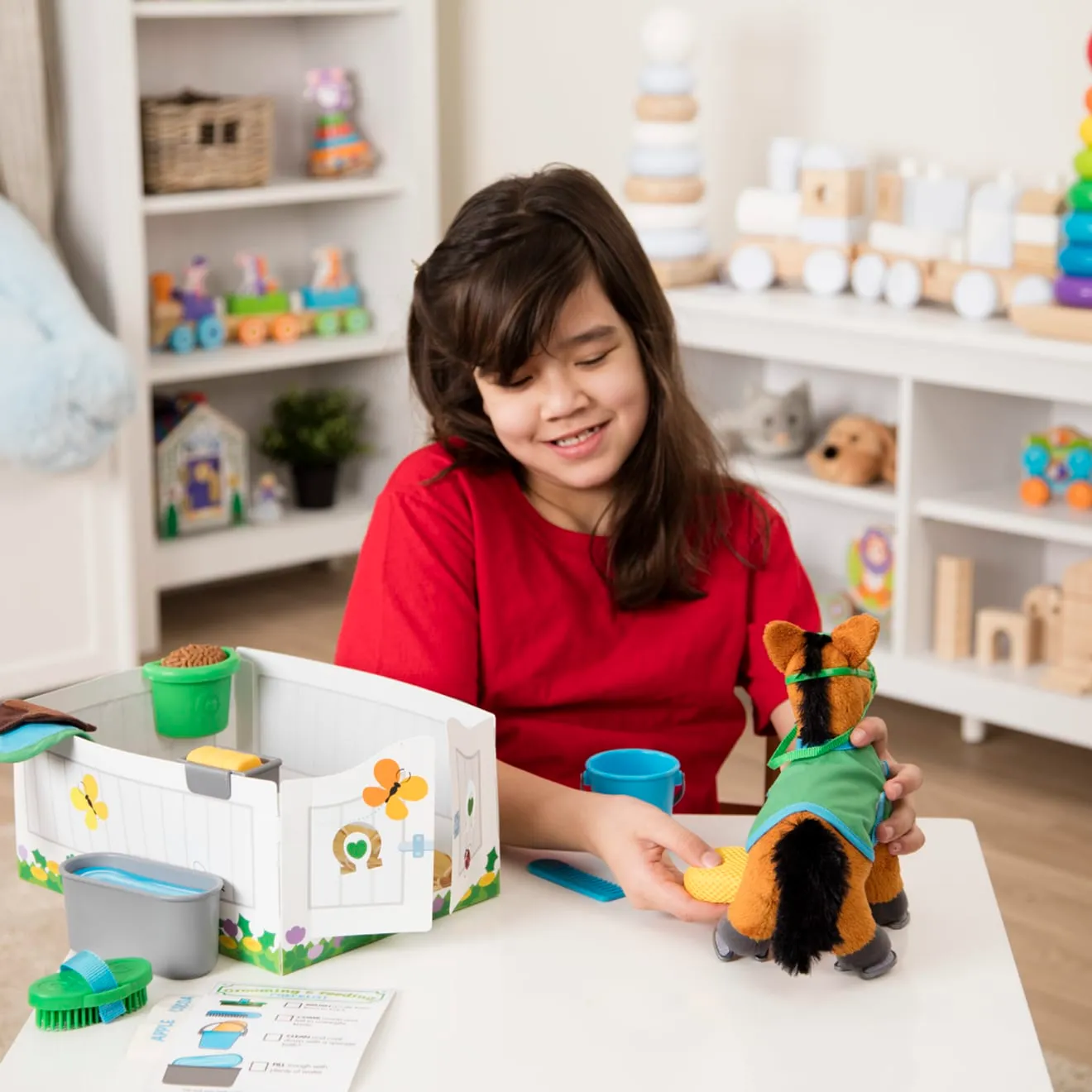 Melissa & Doug Feed & Groom Pferde-Pflegeset Plüschpferd