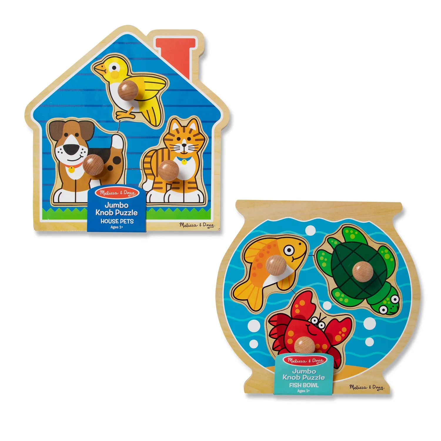 Melissa & Doug Jumbo Steckpuzzle Holz 2er-Pack Fische