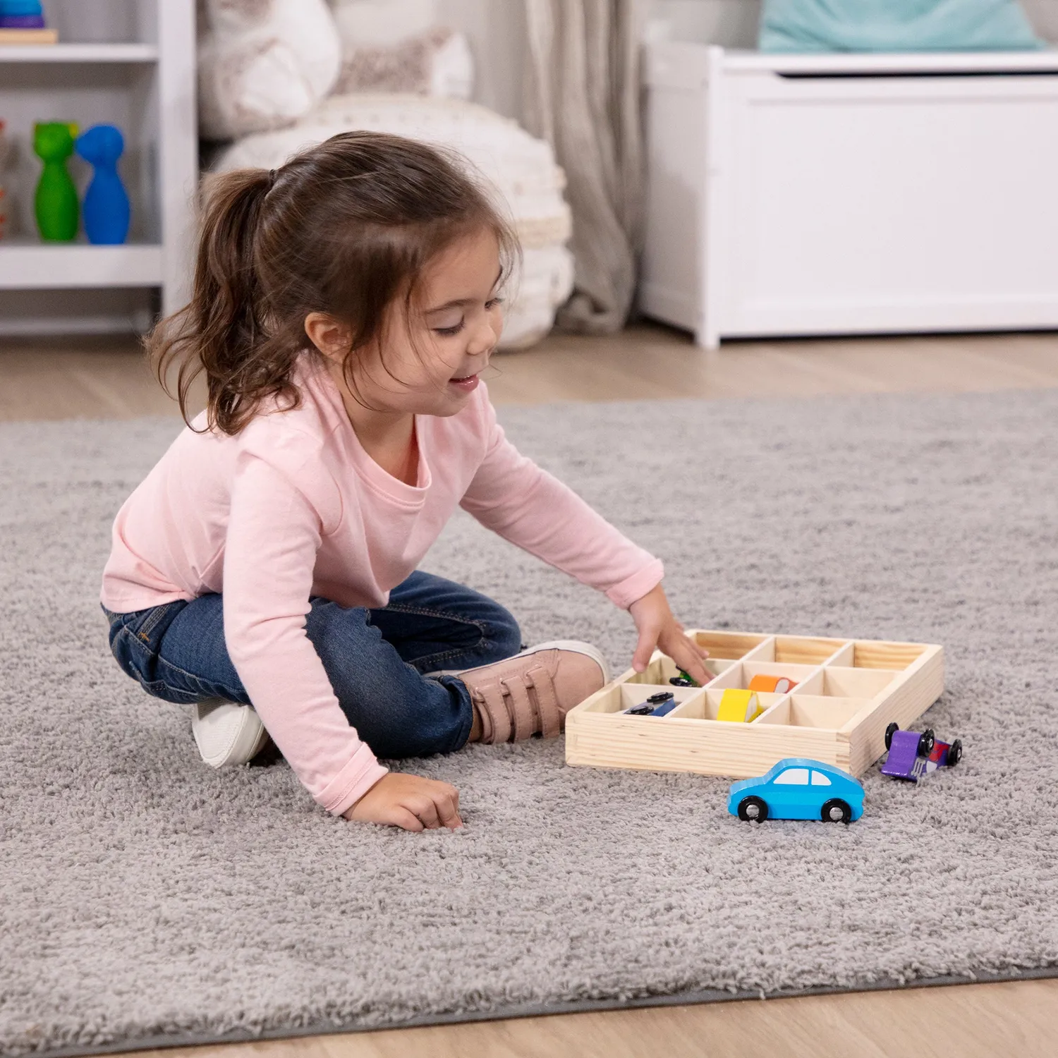 Melissa & Doug Wooden Vehicle Holz-Autoset 9-teilig bunt