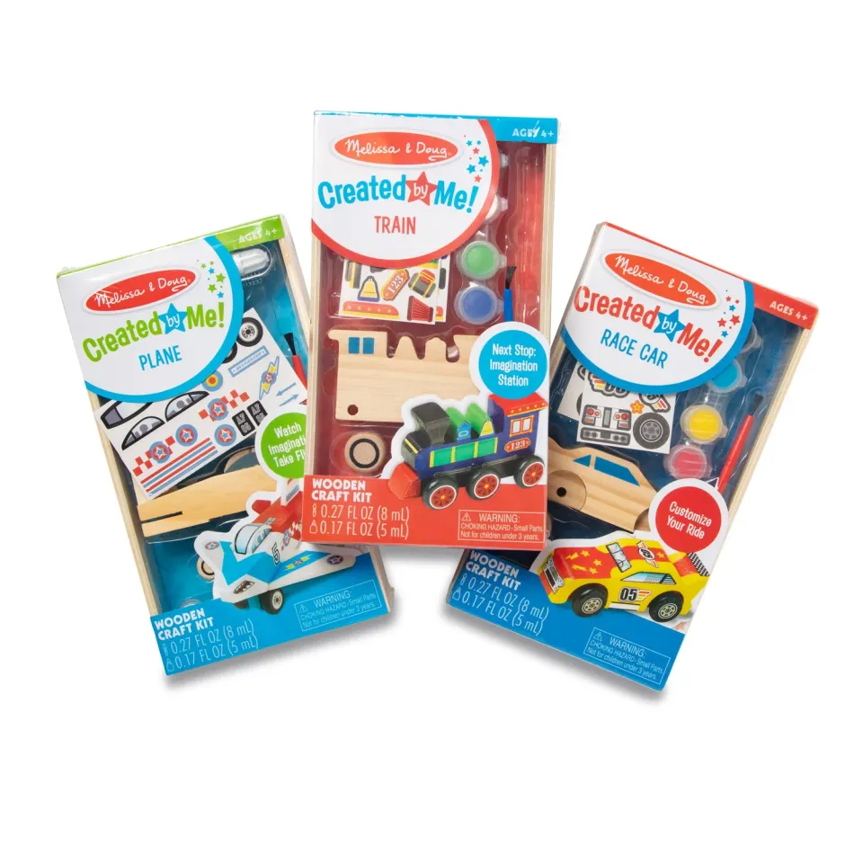 Melissa & Doug Createed by Me Bastelset Fahrzeuge 3er-Pack Holz