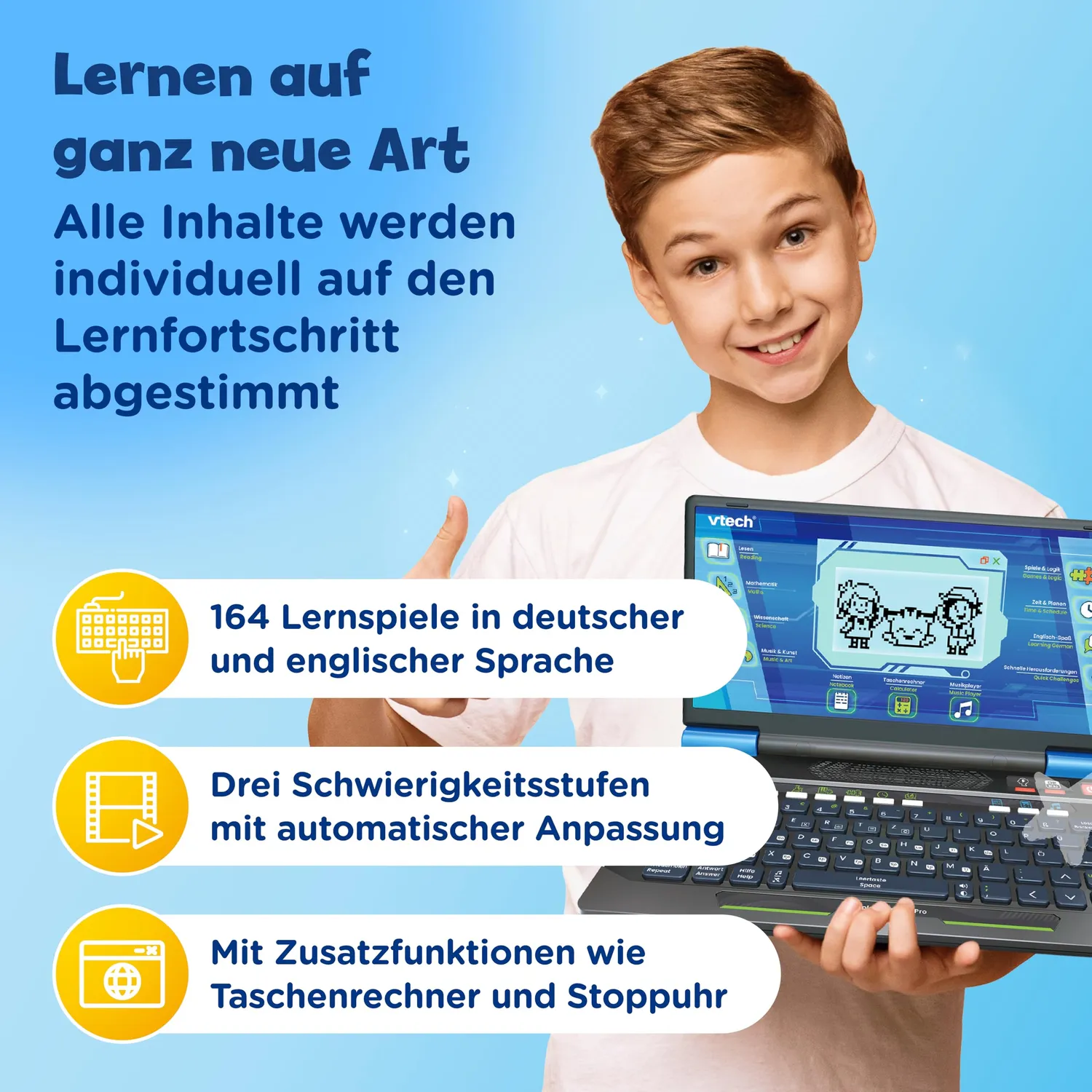 VTech Explorer Laptop Pro Lerncomputer 164 Spiele Deutsch