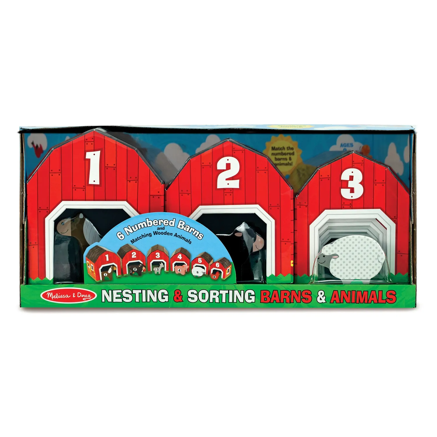 Melissa & Doug Nesting Barns Stapel- und Sortierspiel Bauernhof