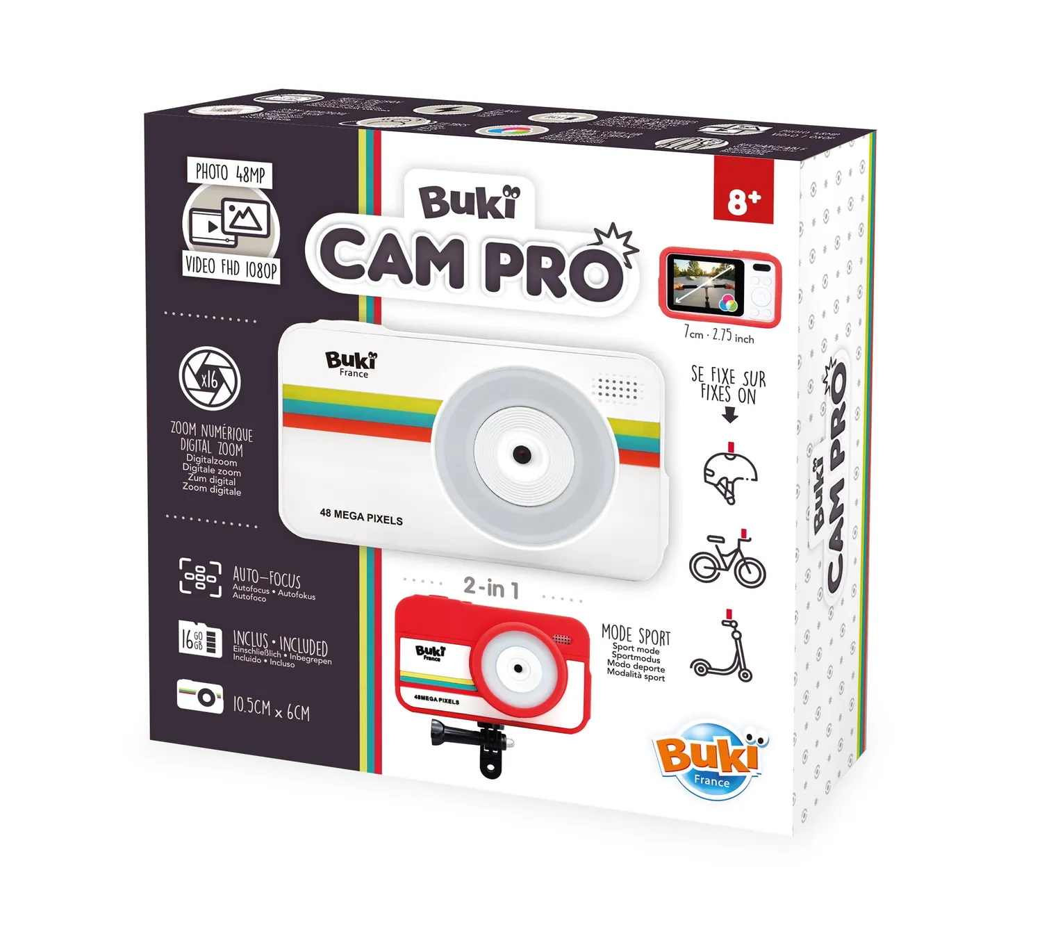 Buki CamPro PV010 Kinderkamera 2-in-1 Actioncam 48MP