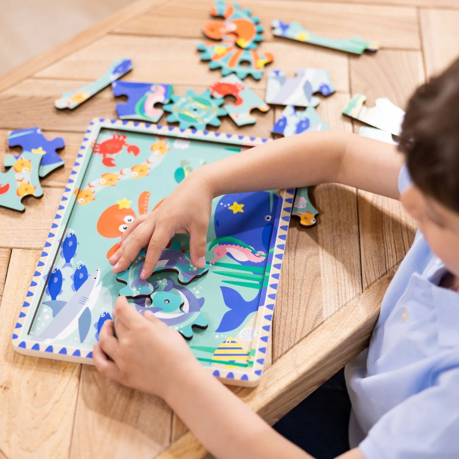 Melissa & Doug Wooden Underwater Gear Puzzle 18 Teile Holzpuzzle