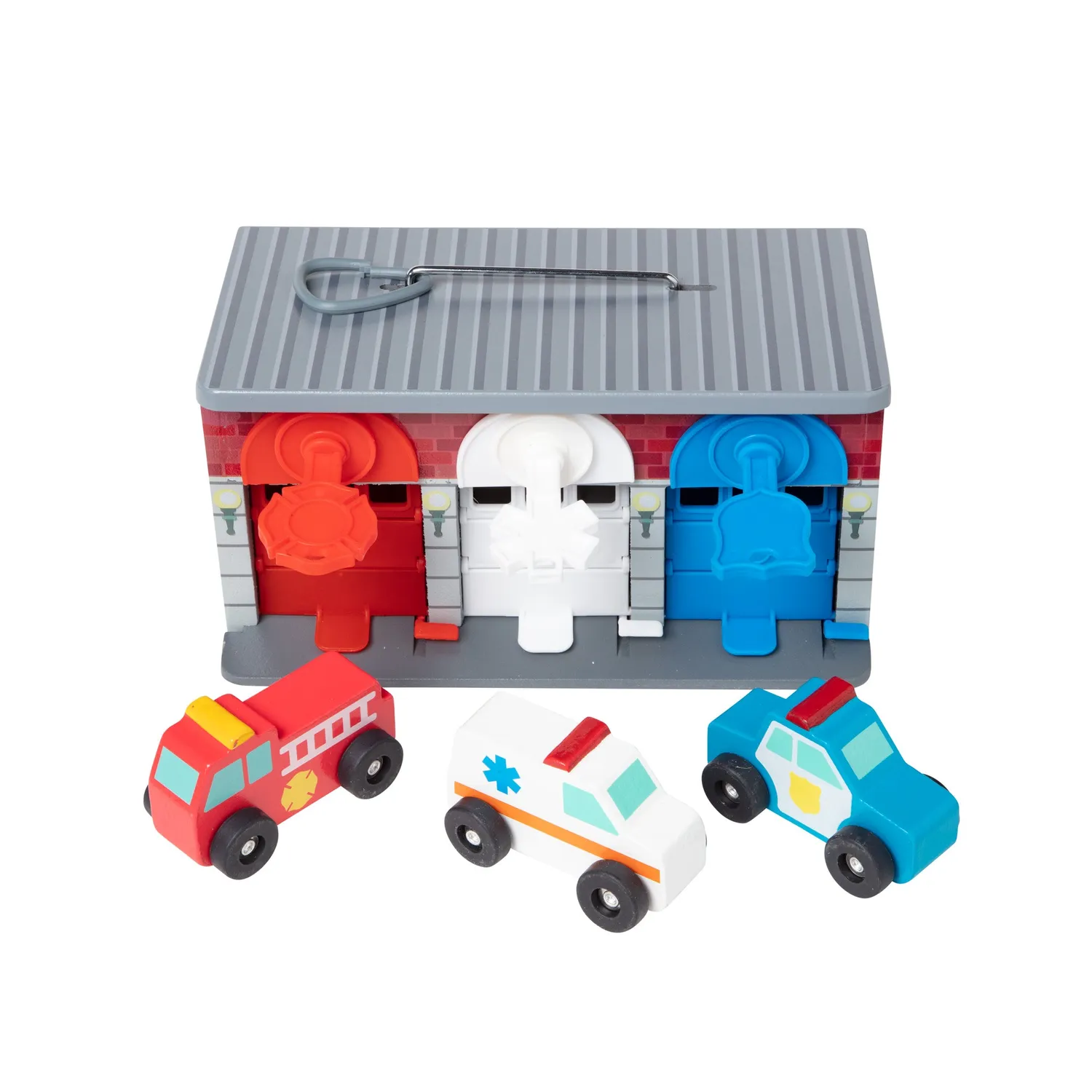 Melissa & Doug Keys Cars Spielgarage Rettung Fahrzeuge