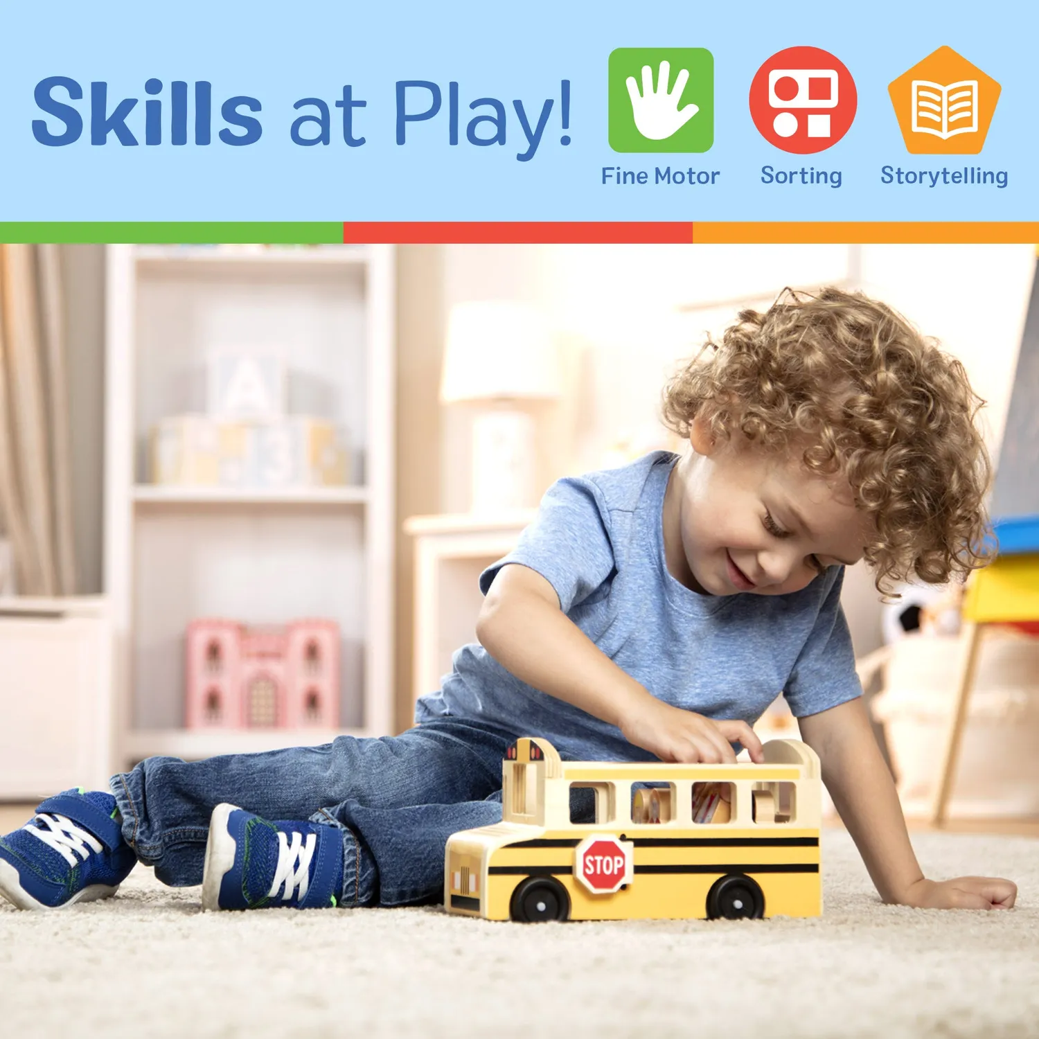 Melissa & Doug Wooden School Bus Schulbus Holz 8-teilig
