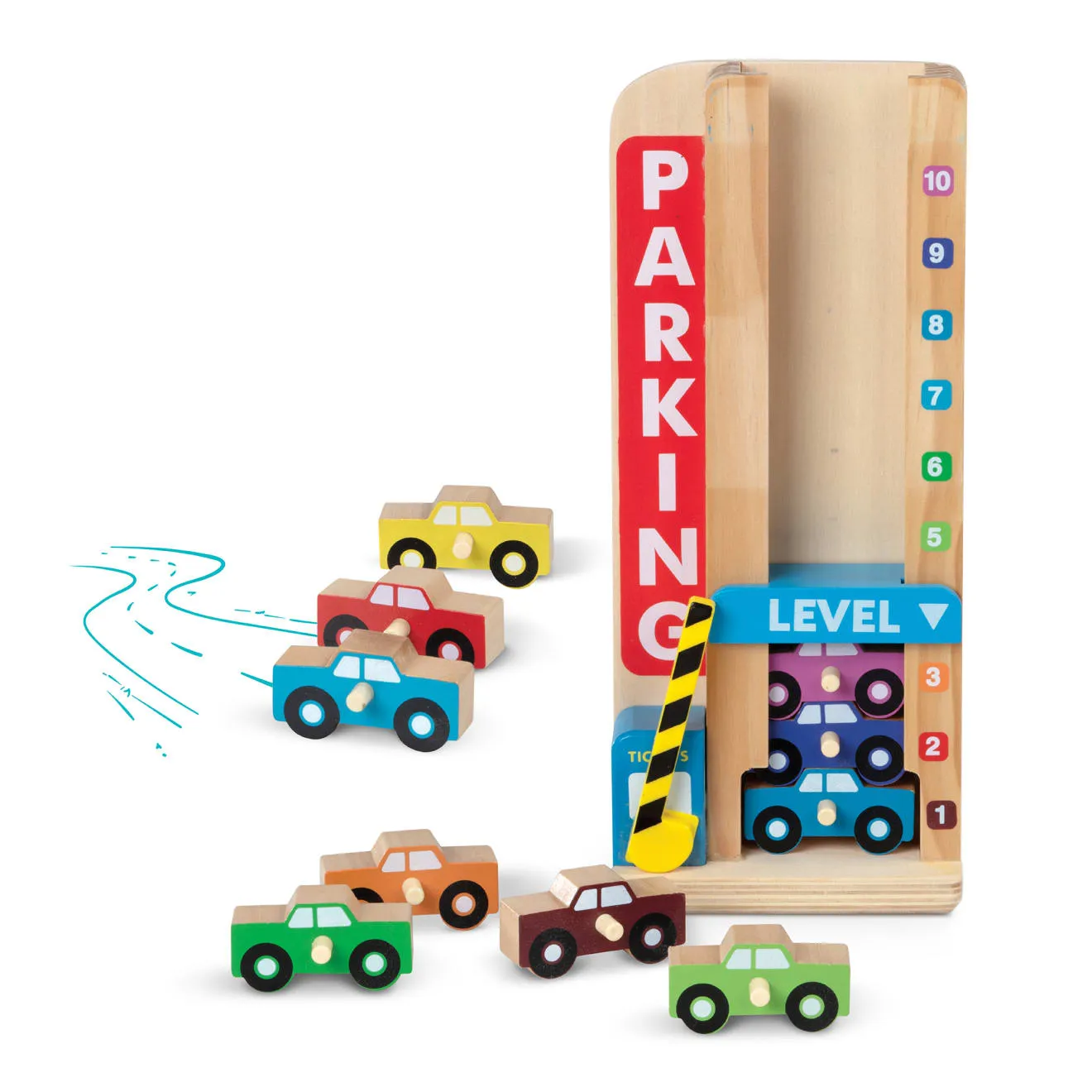Melissa & Doug Stack & Count Parkhaus Garage Holz