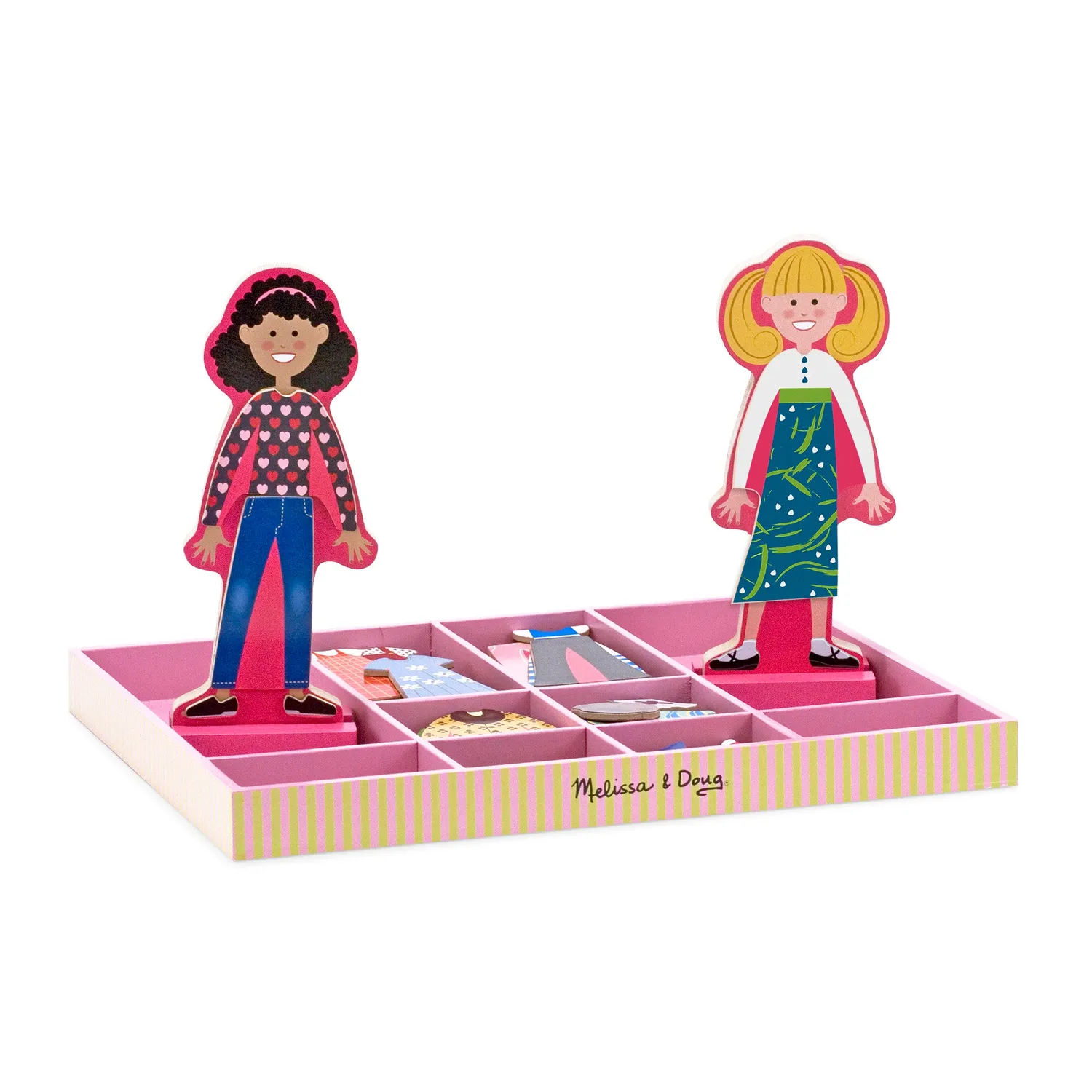Melissa & Doug Abby & Emma Magnetpuppen Anziehspiel 56 Teile Holz