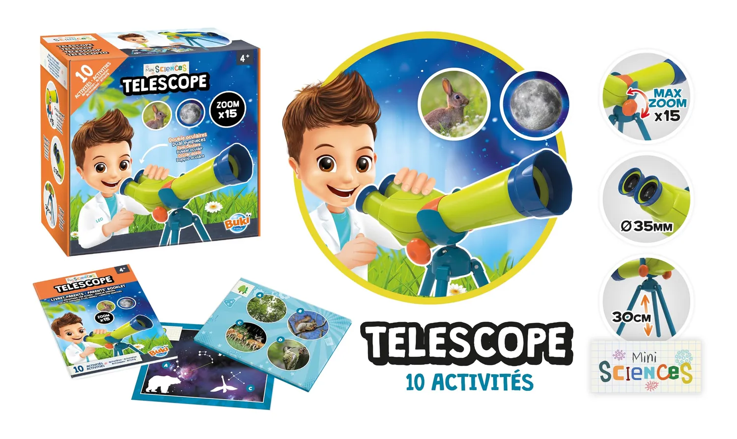 Buki Mini Sciences 9004 Teleskop x15 für Kinder