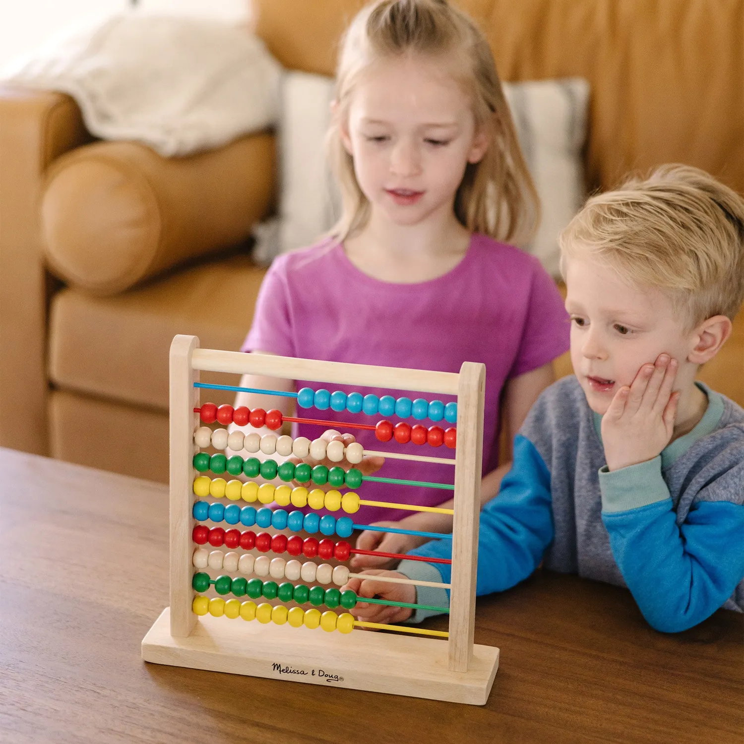 Melissa & Doug Abakus Rechenrahmen Holz 100 Perlen ab 3 Jahre