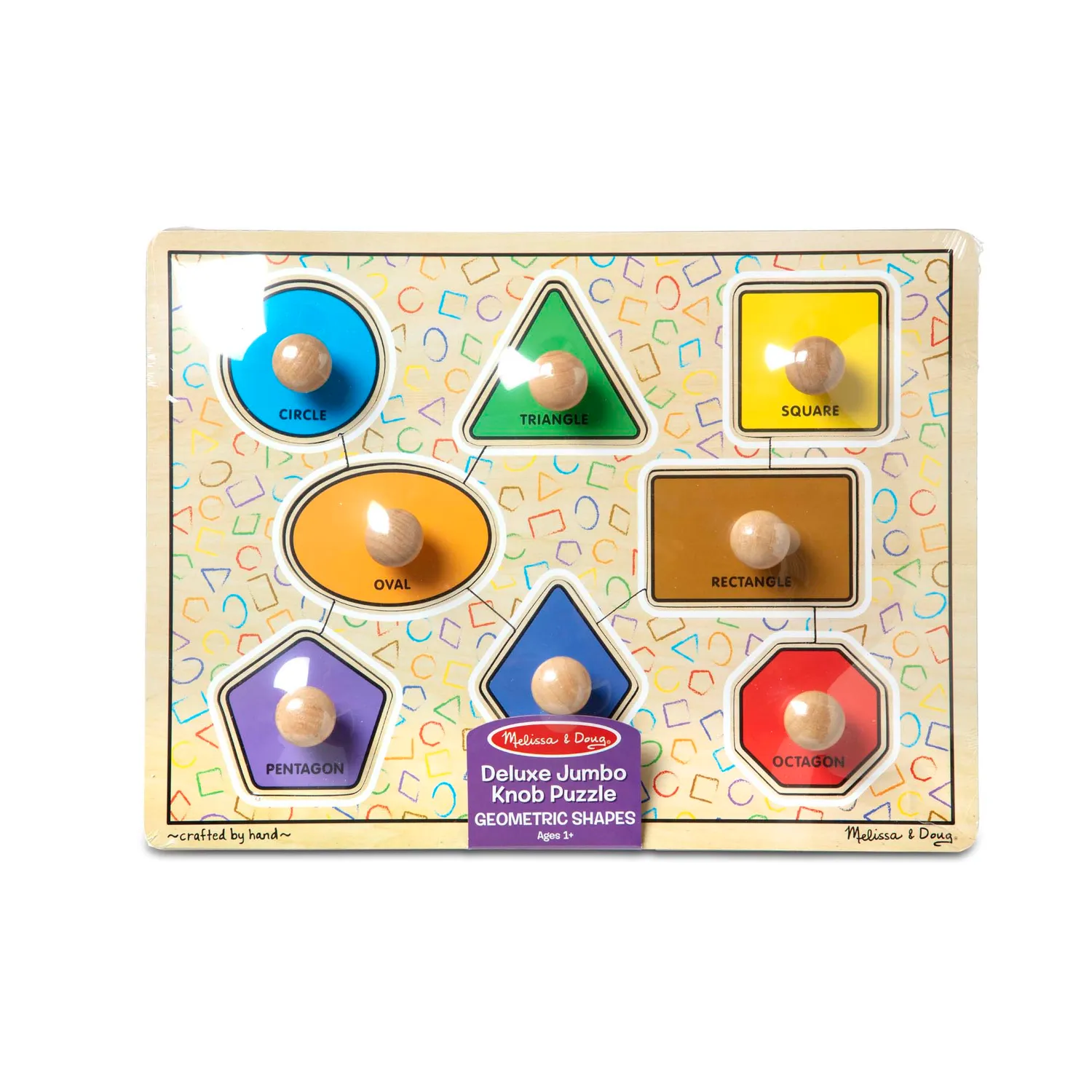 Melissa & Doug Deluxe Steckpuzzle Formen Holz 8-teilig