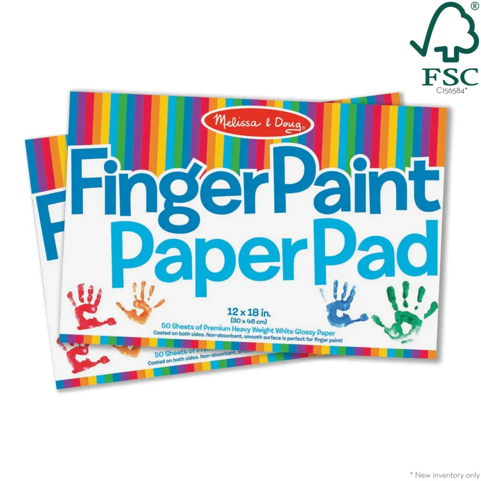 Melissa & Doug Fingermalfarbe Papierblock 2er-Pack 100 Blatt