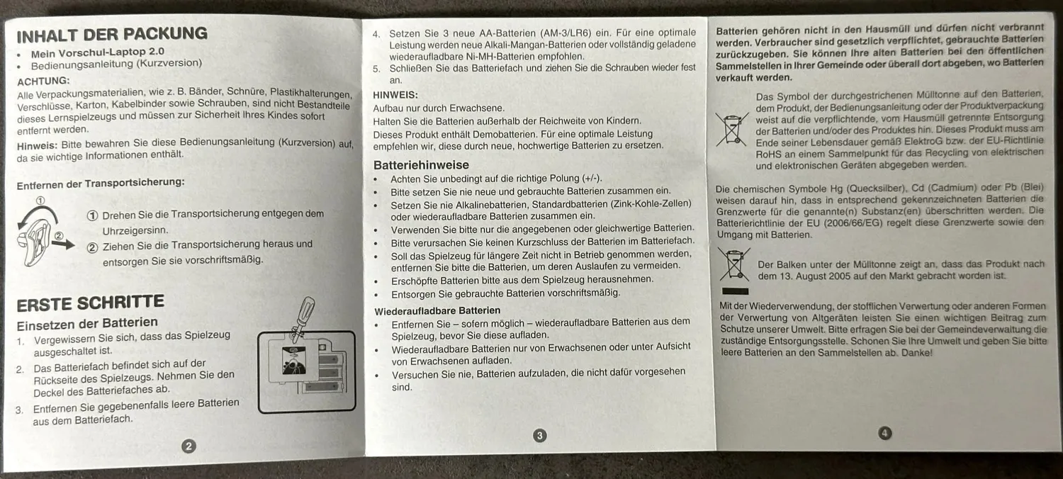 VTech Mein Vorschul-Laptop 2.0 Lerncomputer Blau 3-6 Jahre