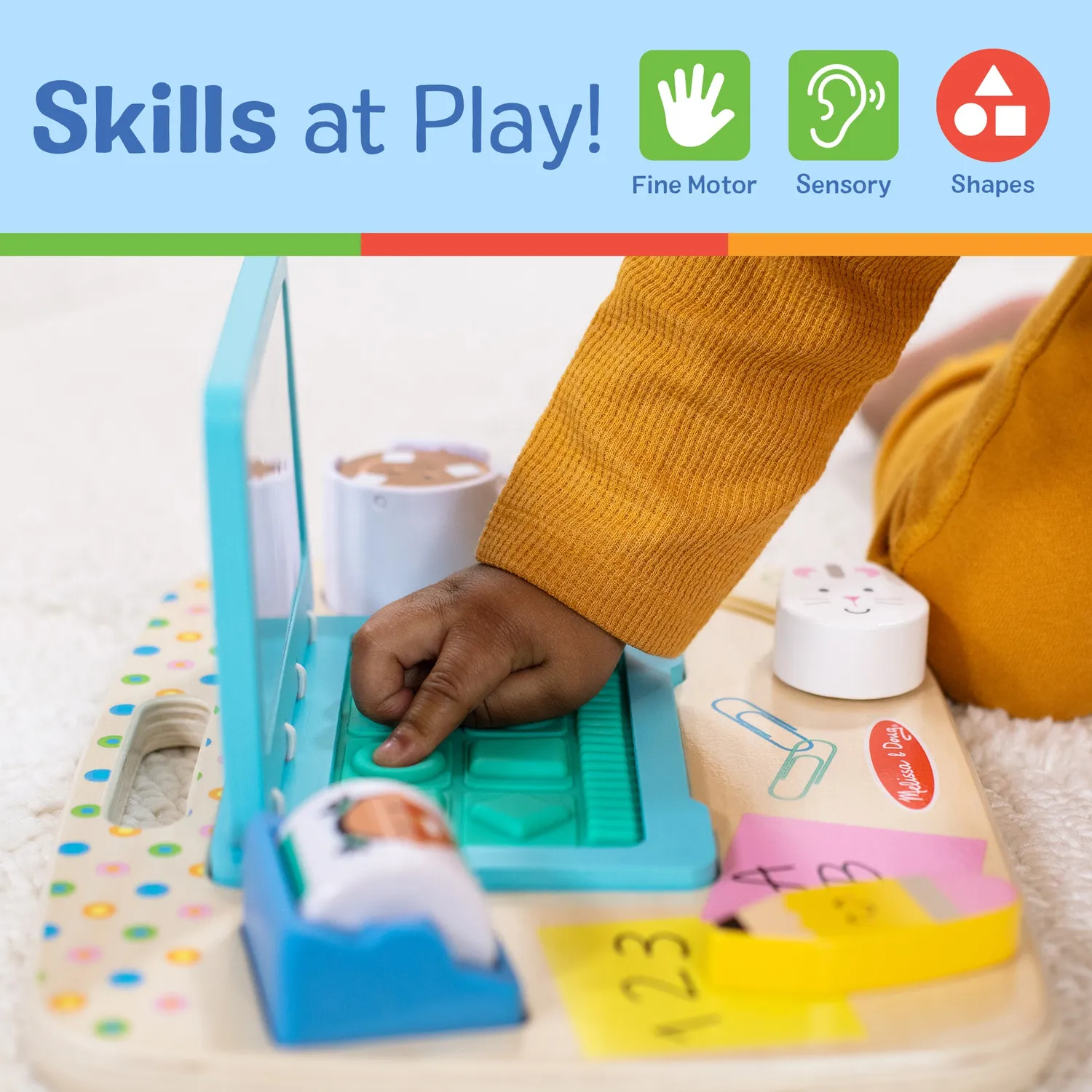 Melissa & Doug Work & Play Activity Board Holz Laptop