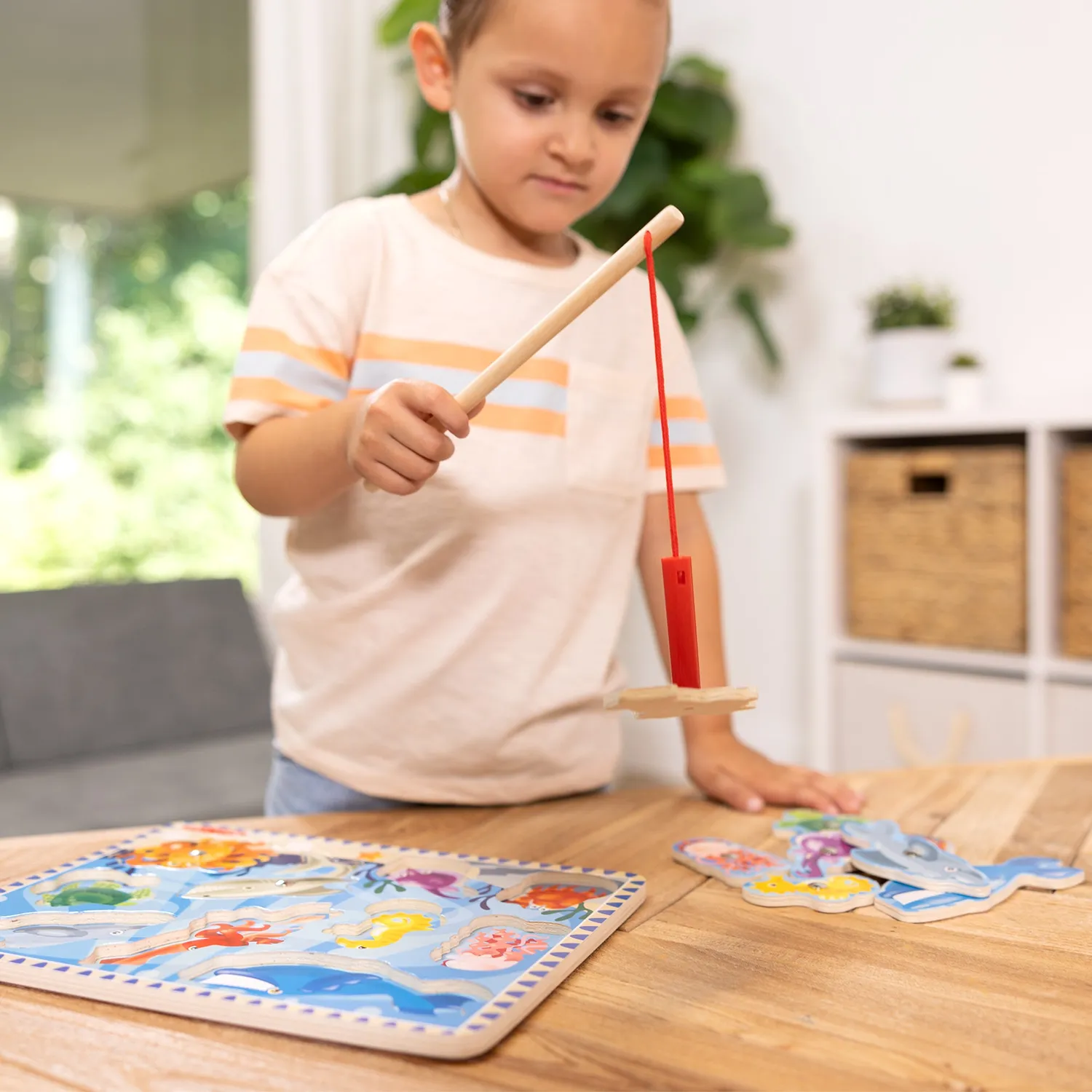 Melissa & Doug Fishing Angelspiel Magnetpuzzle Holz 10-teilig