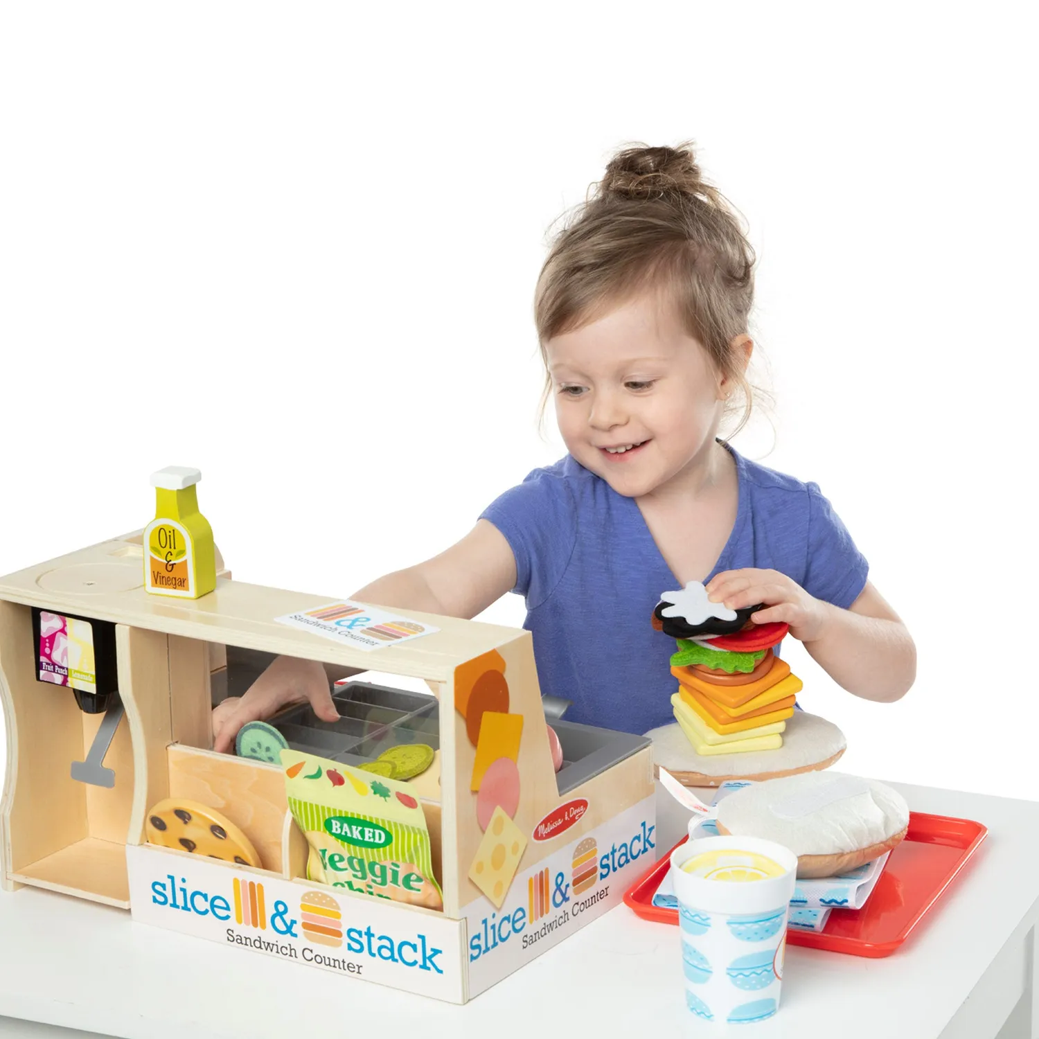 Melissa & Doug Slice & Stack Sandwich Counter 52-tlg Holz