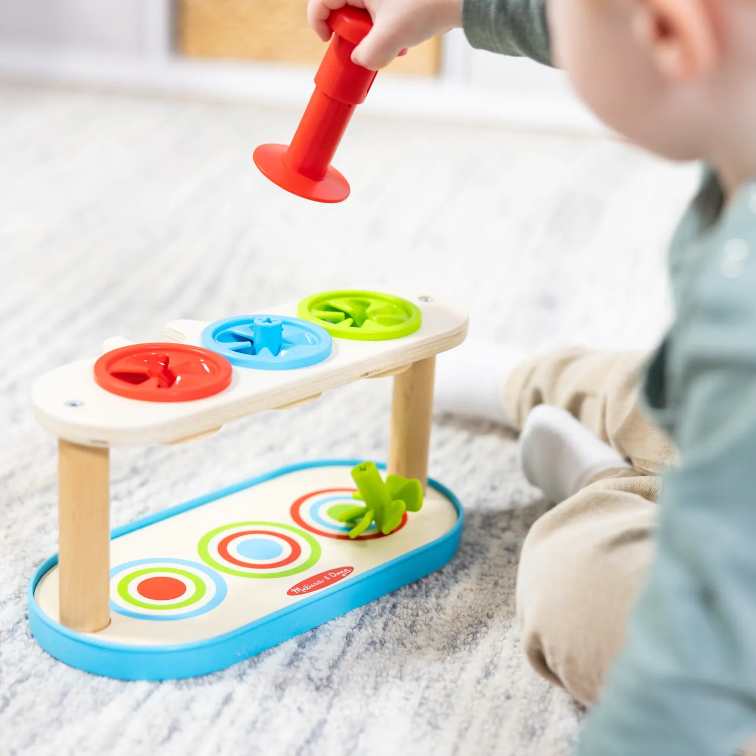 Melissa & Doug Match & Push Kreisel Spielzeug Holz ab 2 Jahren