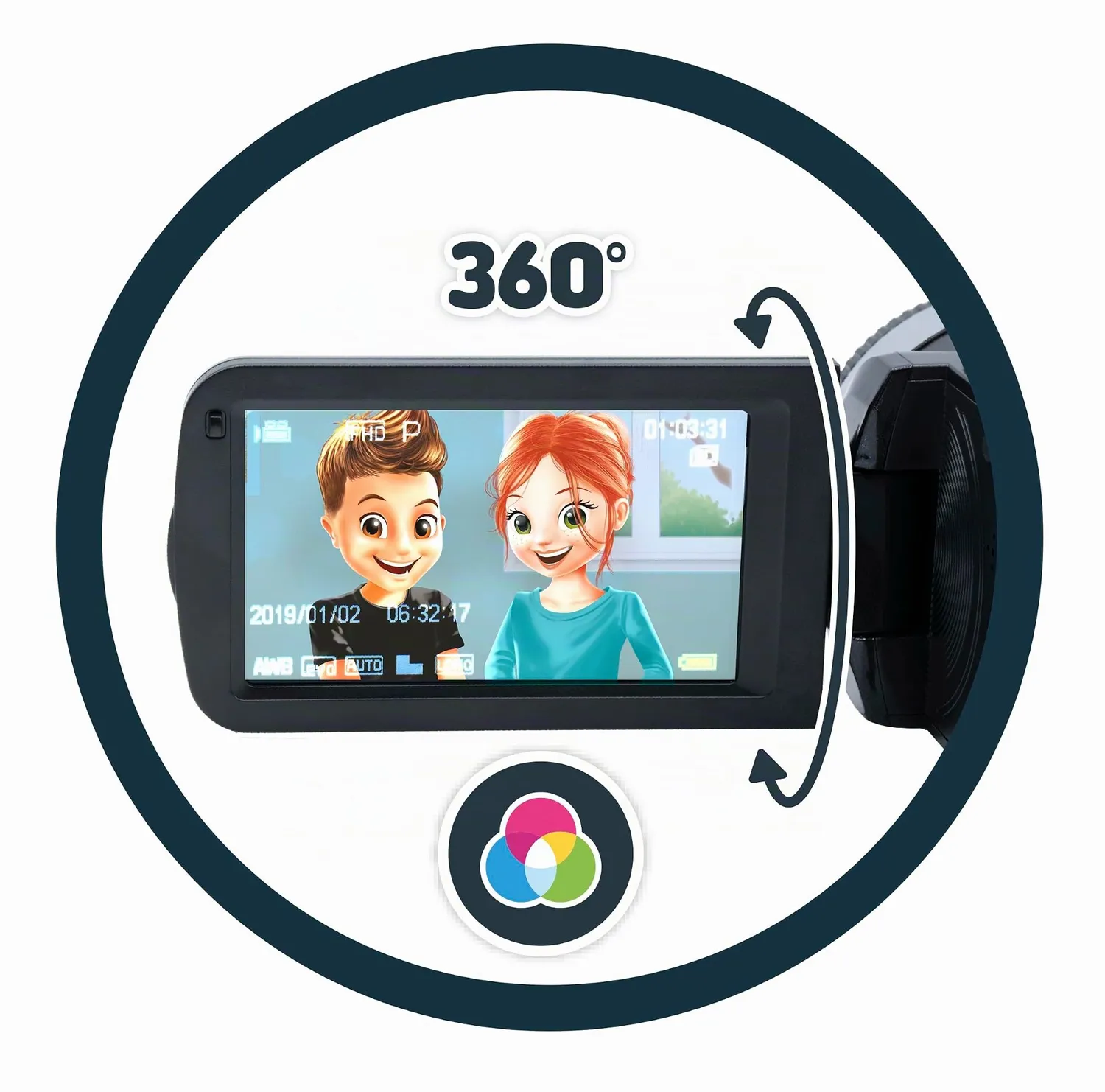 BUKI PV09 Camcorder Kinder 1080p mit 16 GB