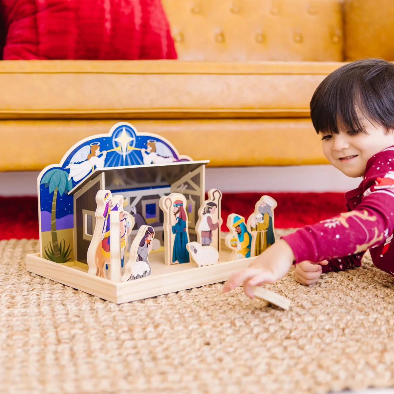 Melissa and Doug Wooden Christmas Nativity Krippenspiel Holz 15tlg