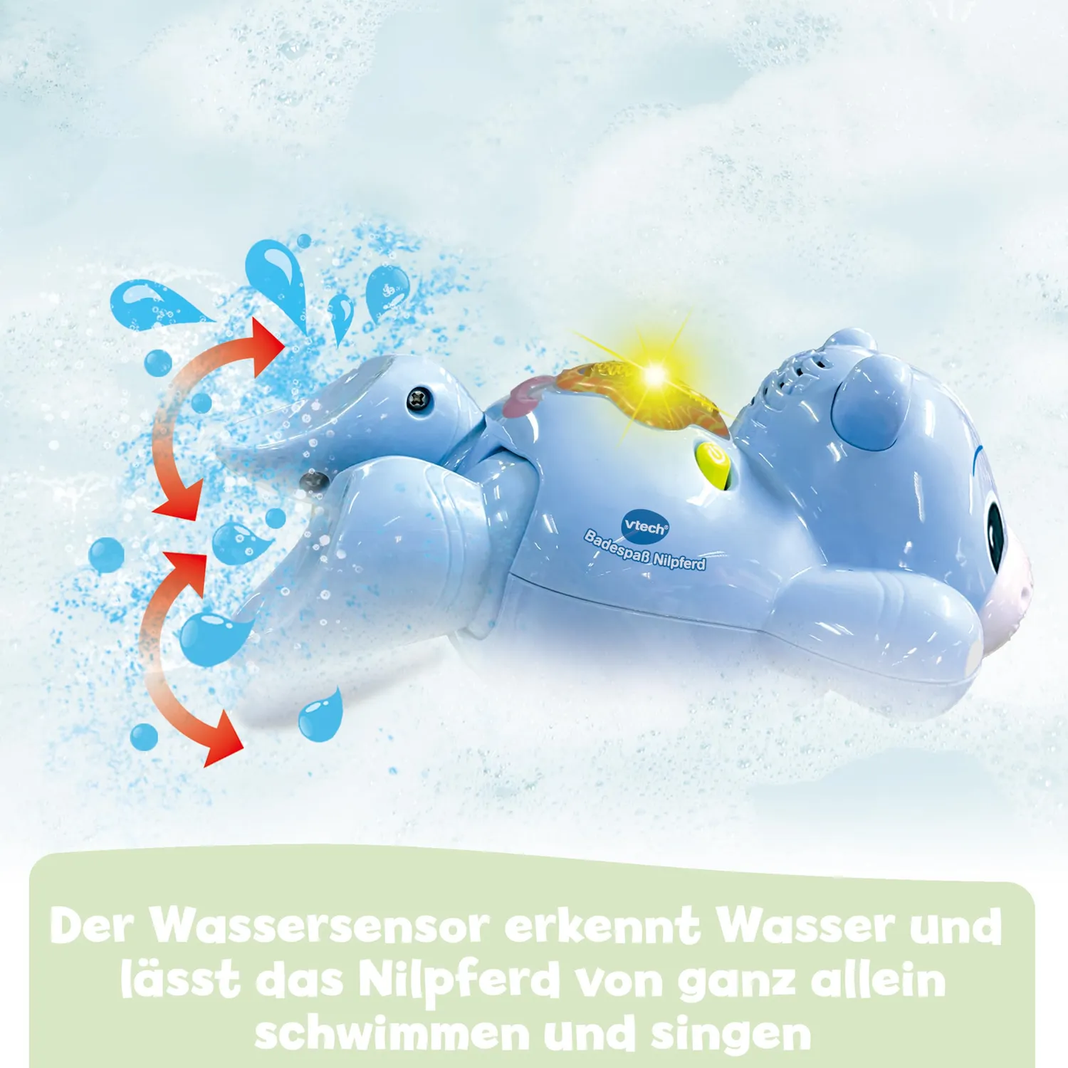 VTech Nilpferd Badespielzeug Schwimmend mit Musik Babys