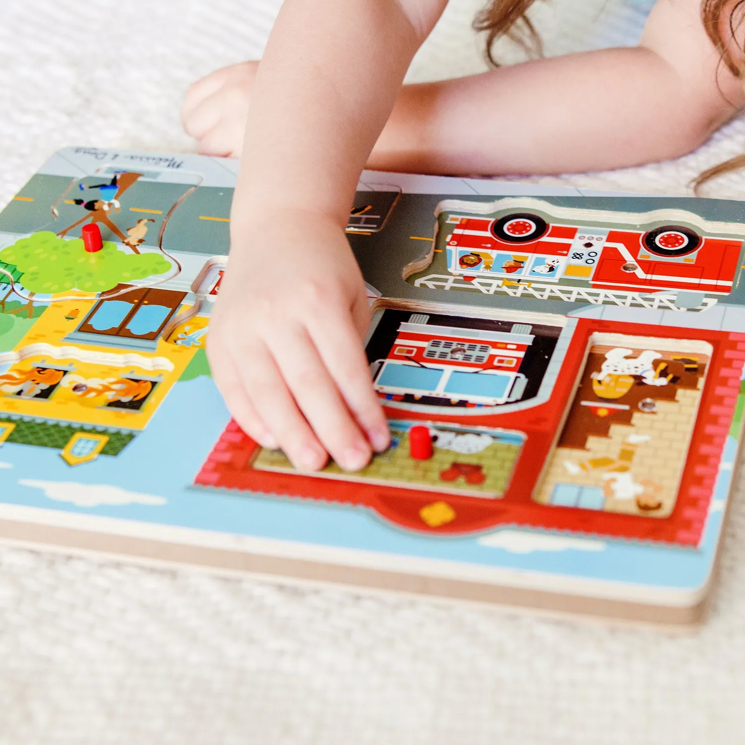 Melissa & Doug Feuerwehr Soundpuzzle Holz 8 Teile Geräusche