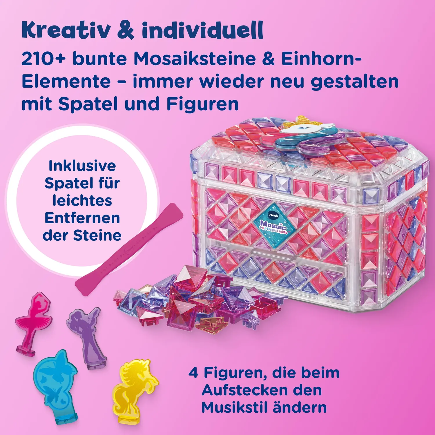 VTech Mosaic Magic Lights Schmuckkästchen 210 Steine Musik