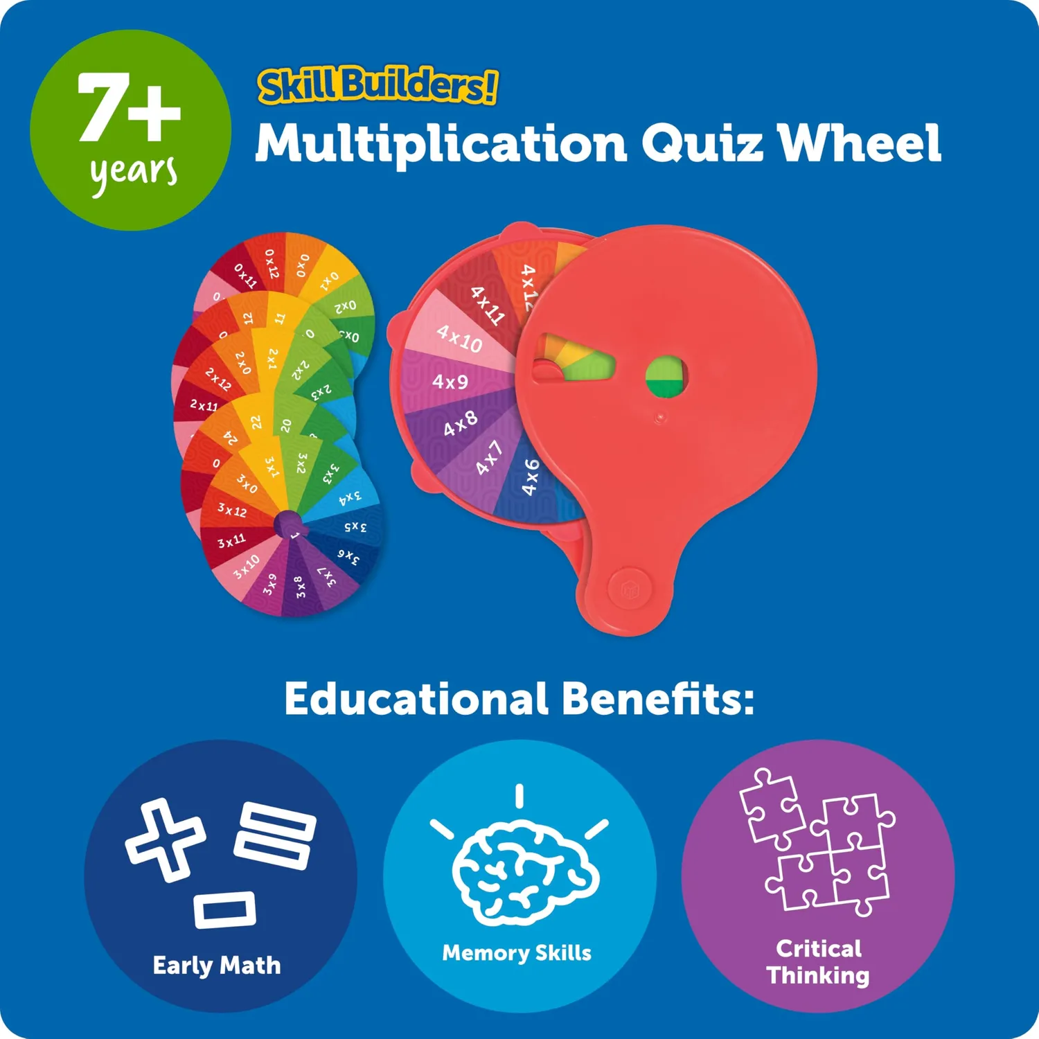 Learning Resources LER3792 Multiplikations-Quizrad Einmaleins 0-12
