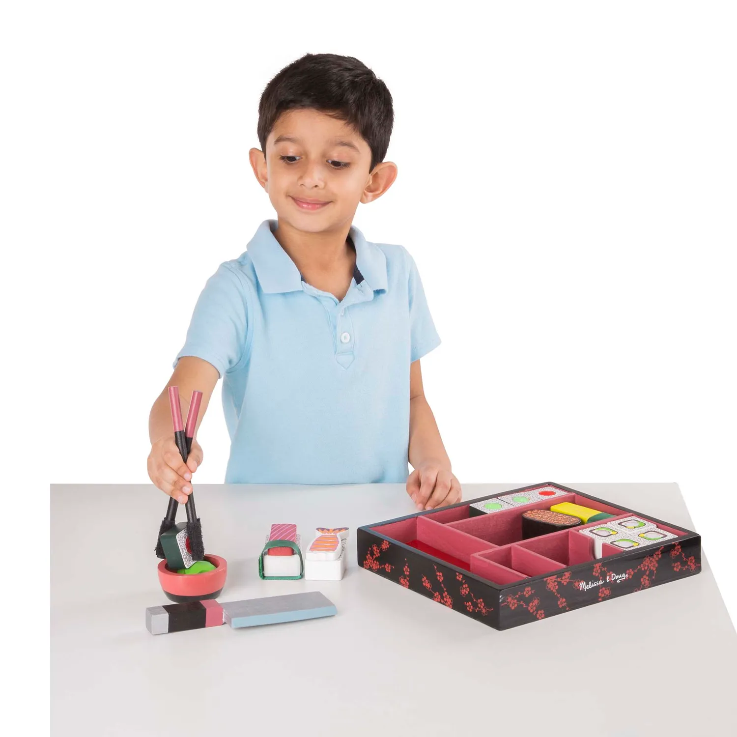 Melissa & Doug Sushi Slicing Spielset 24-teilig Holz Klett
