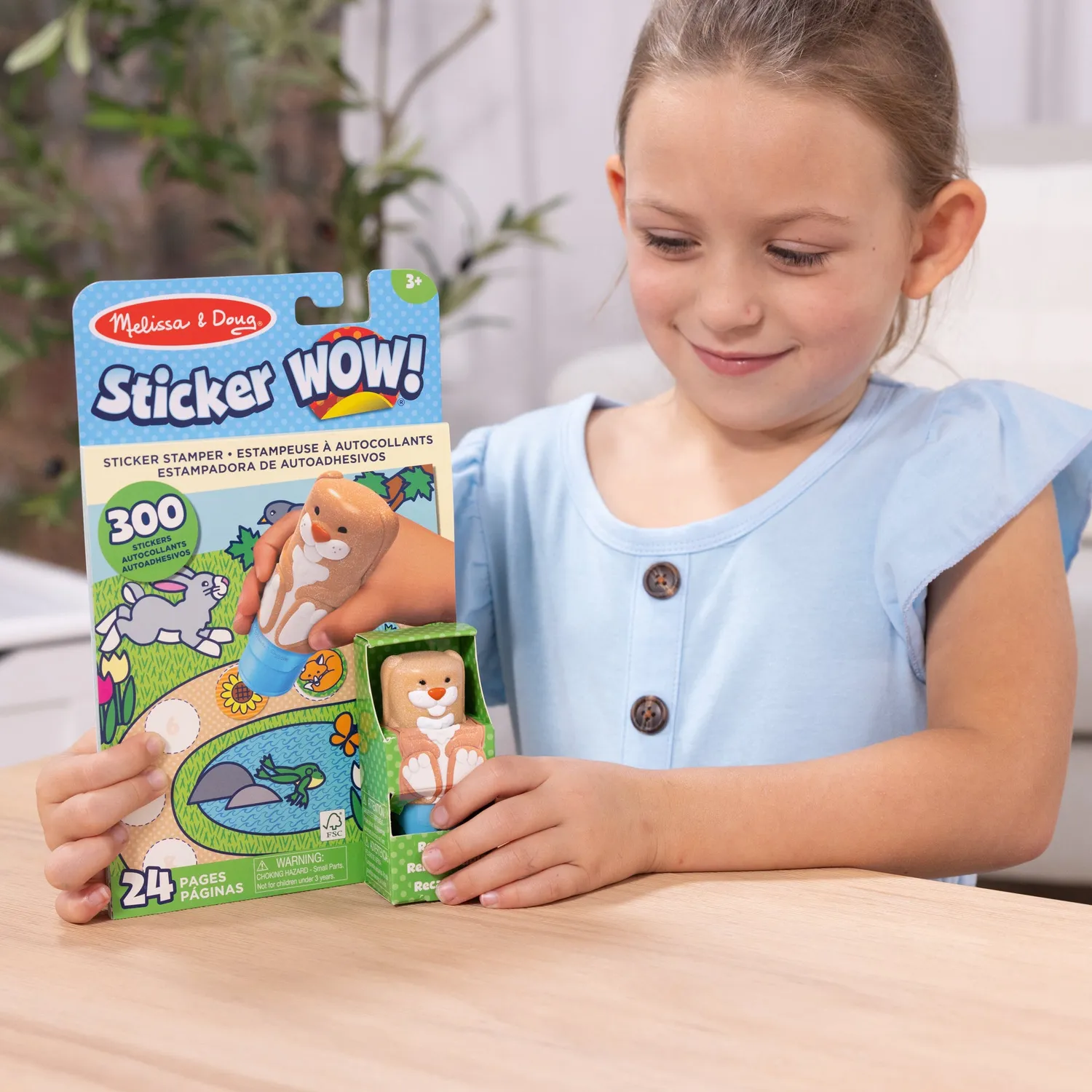 Melissa & Doug Sticker WOW Bunny Stickerheft mit Stamper