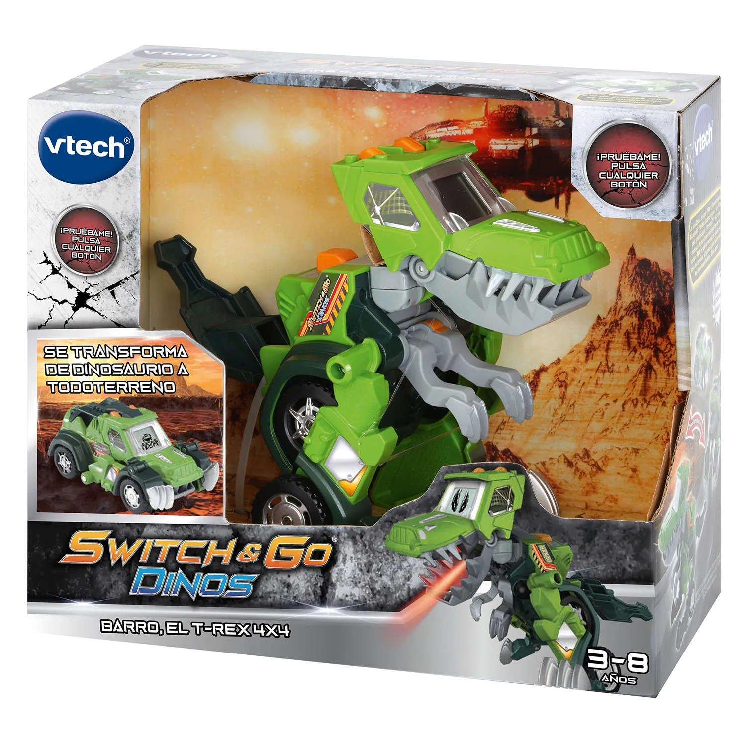VTech Switch & Go Dinos Mud T-Rex 4x4 Dinosaurier grün spanisch