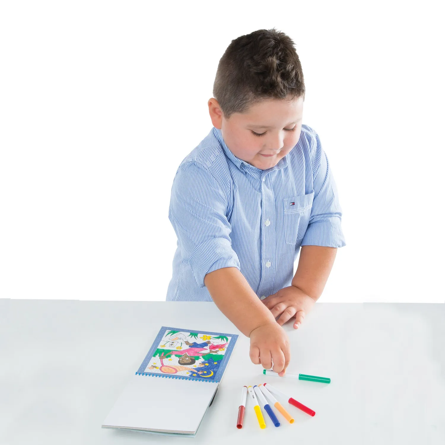 Melissa & Doug Color By Numbers Blue Malbuch 12 Bilder mit Filzstiften