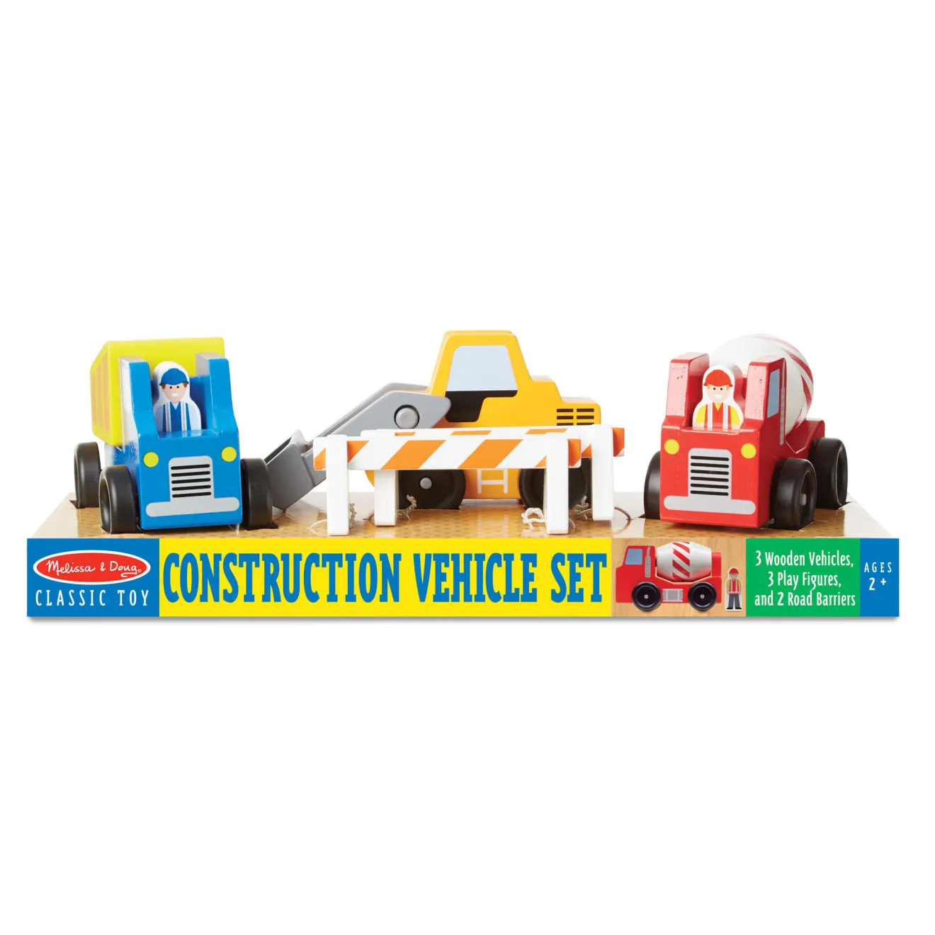 Melissa & Doug Construction Vehicle Holz Baufahrzeuge 3er Set