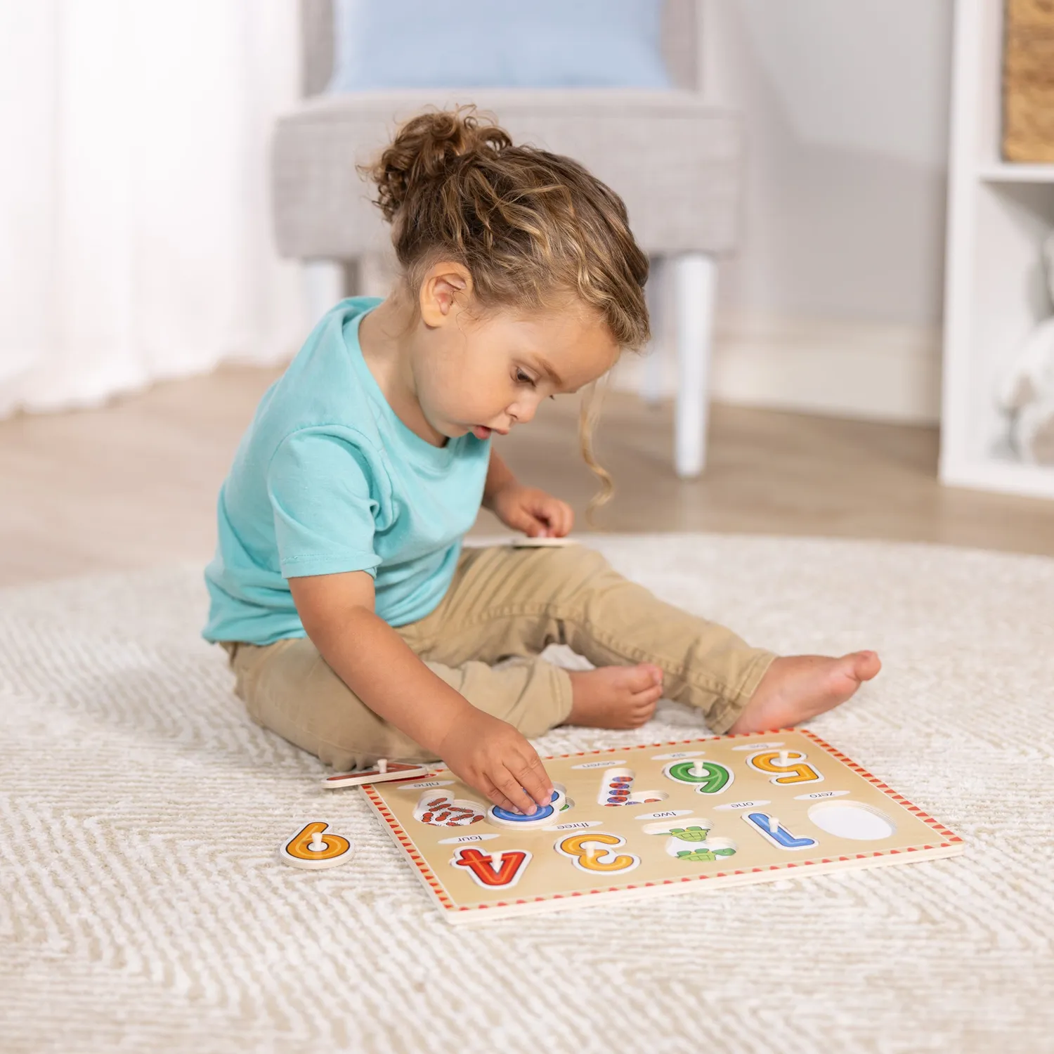 Melissa & Doug Lift & See Numbers Steckpuzzle 10-teilig