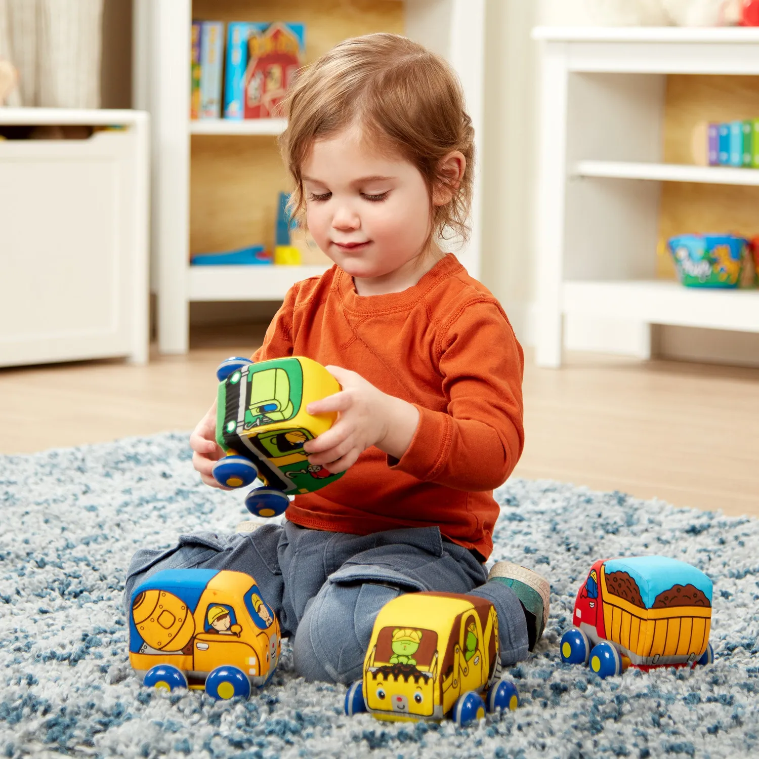 Melissa & Doug K's Kids Baufahrzeuge Rückzug 4-teilig Stoff