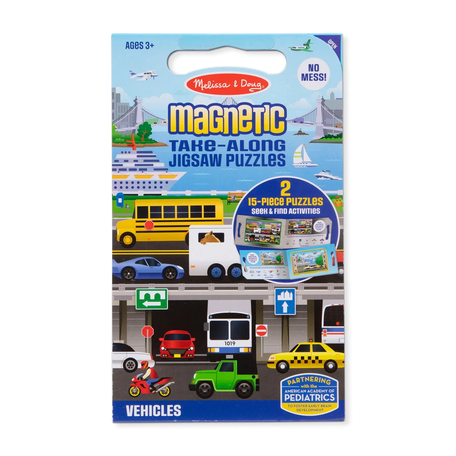 Melissa & Doug Take-Along Magnetpuzzle Fahrzeuge 2x15 Teile ab 3 J.