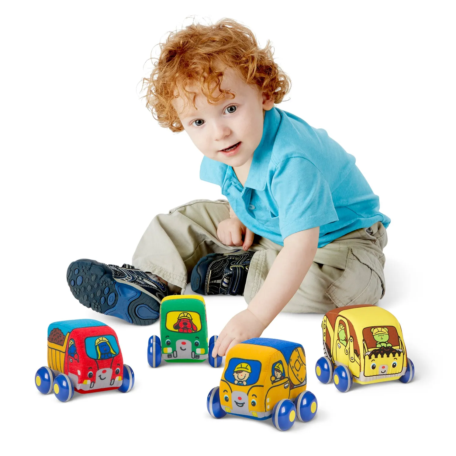 Melissa & Doug K's Kids Baufahrzeuge Rückzug 4-teilig Stoff