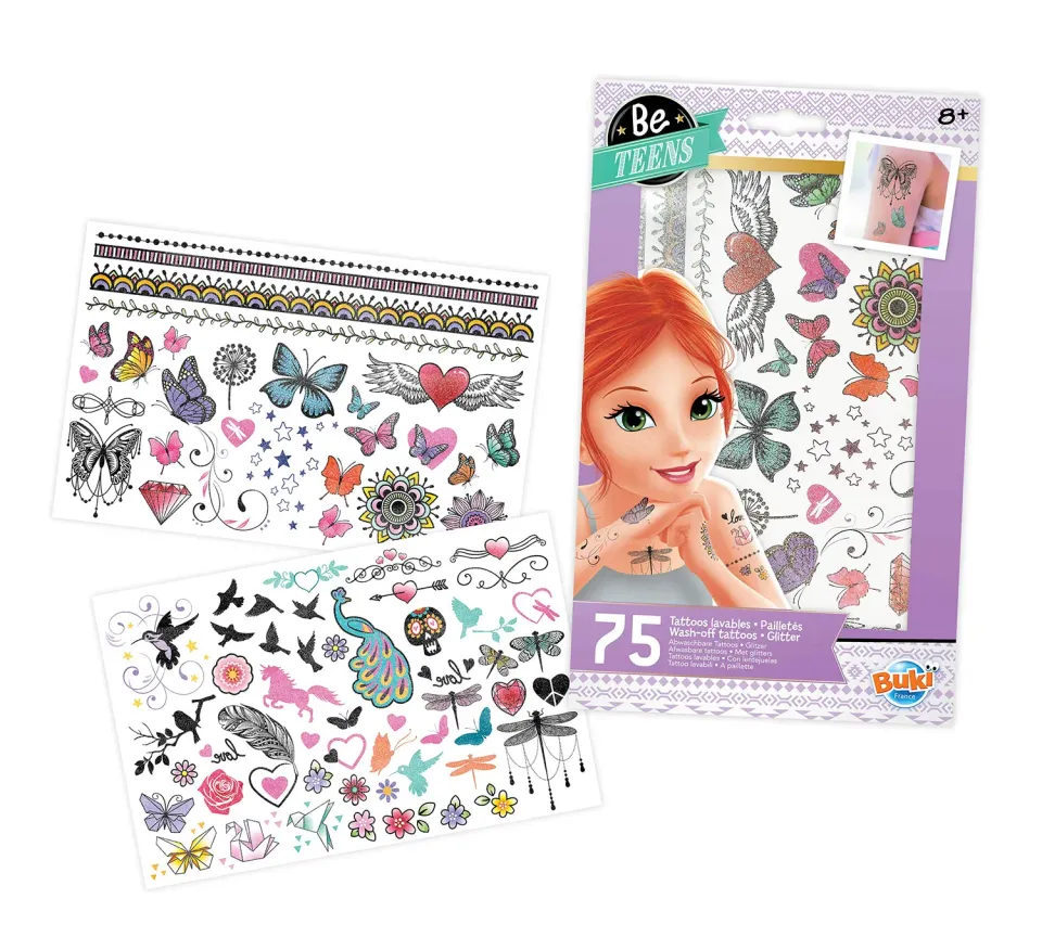 Buki TA004 Tattoos Glitzer Mädchen 75 Stück