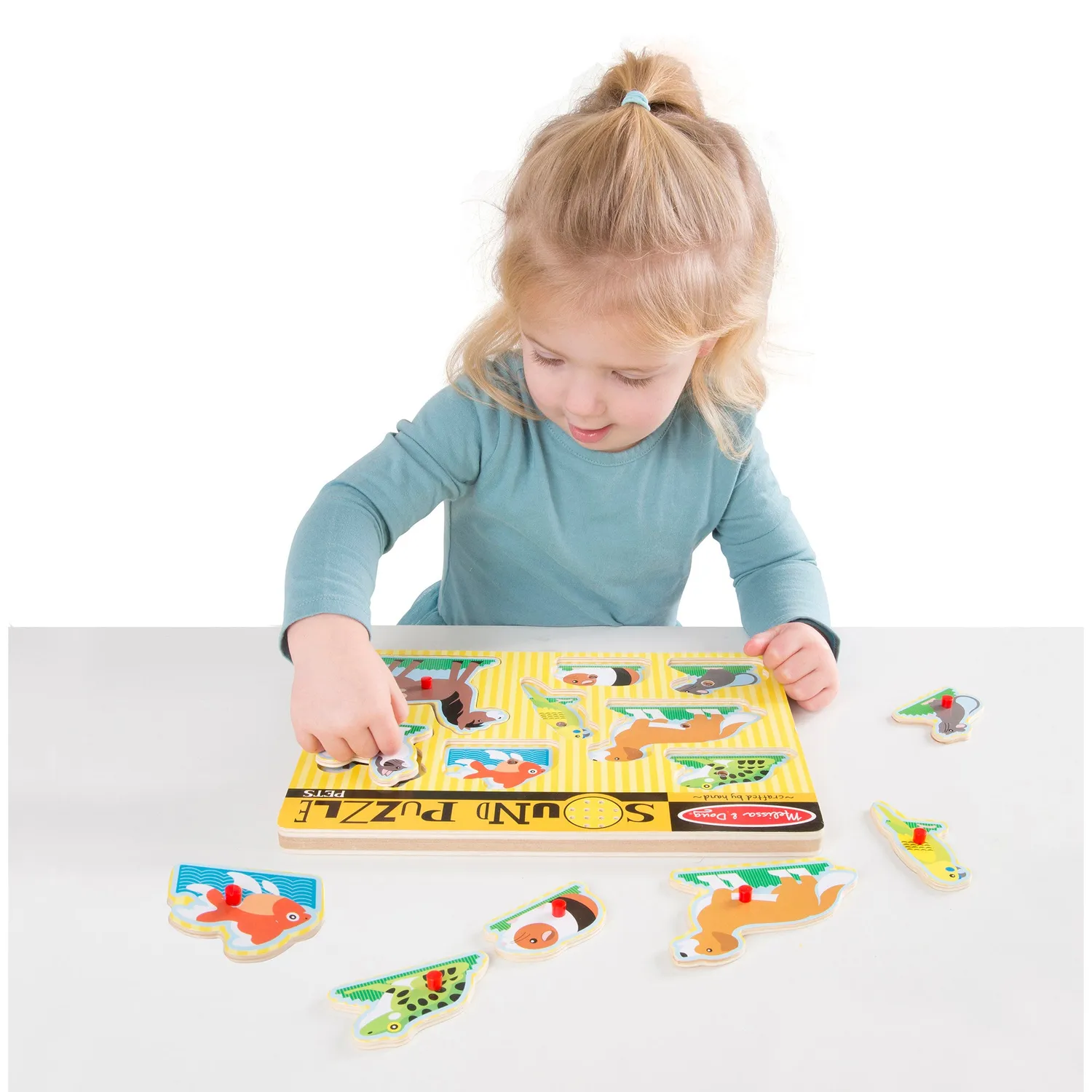 Melissa & Doug Pets Sound Puzzle Holzpuzzle 8 Teile mit Tierstimmen