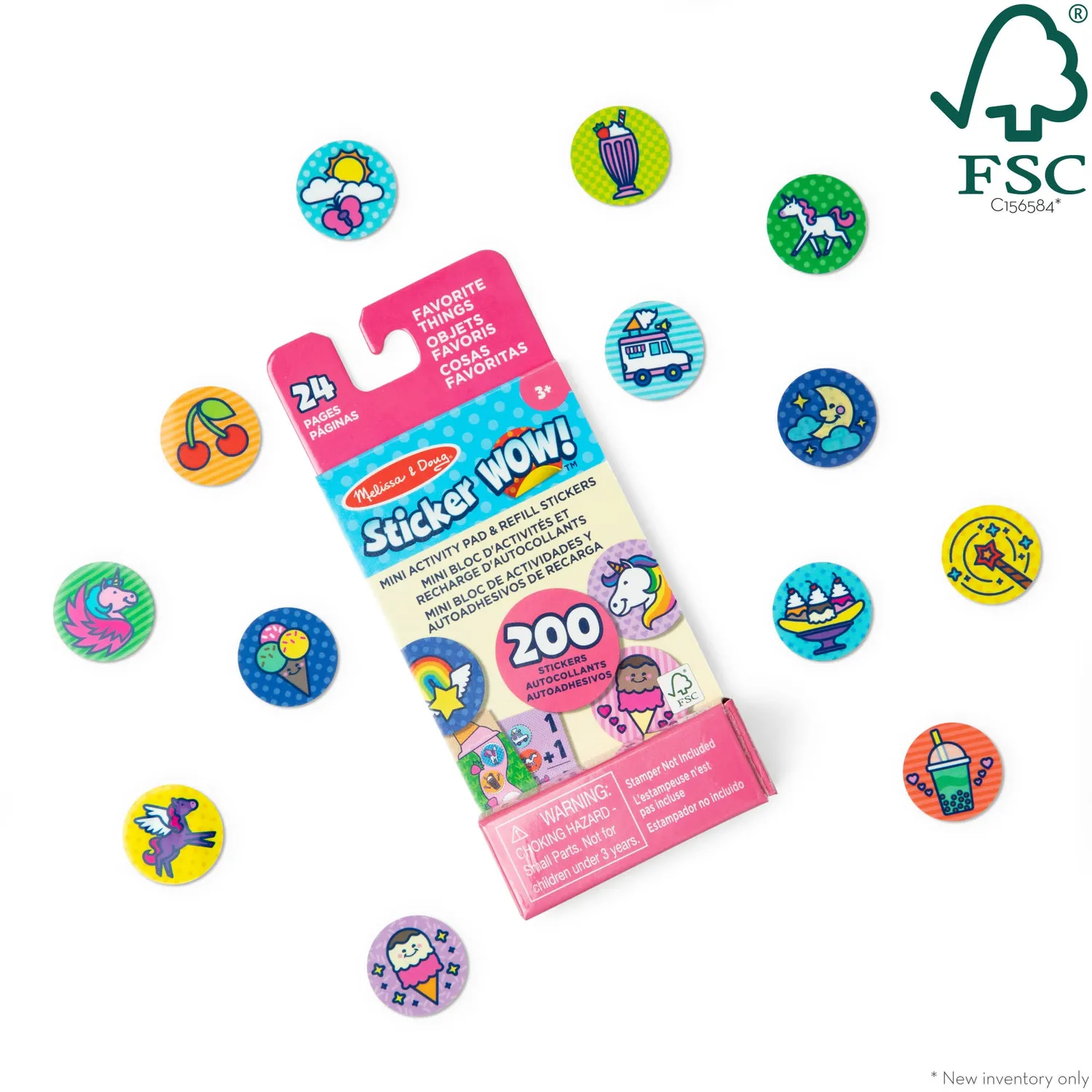 Melissa & Doug Sticker WOW! Favorite Things Stickerheft 200 Sticker ab 3 Jahre