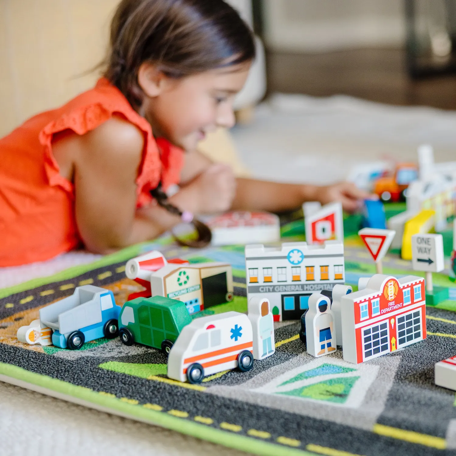 Melissa & Doug Deluxe Road Rug Spielteppich 49-tlg