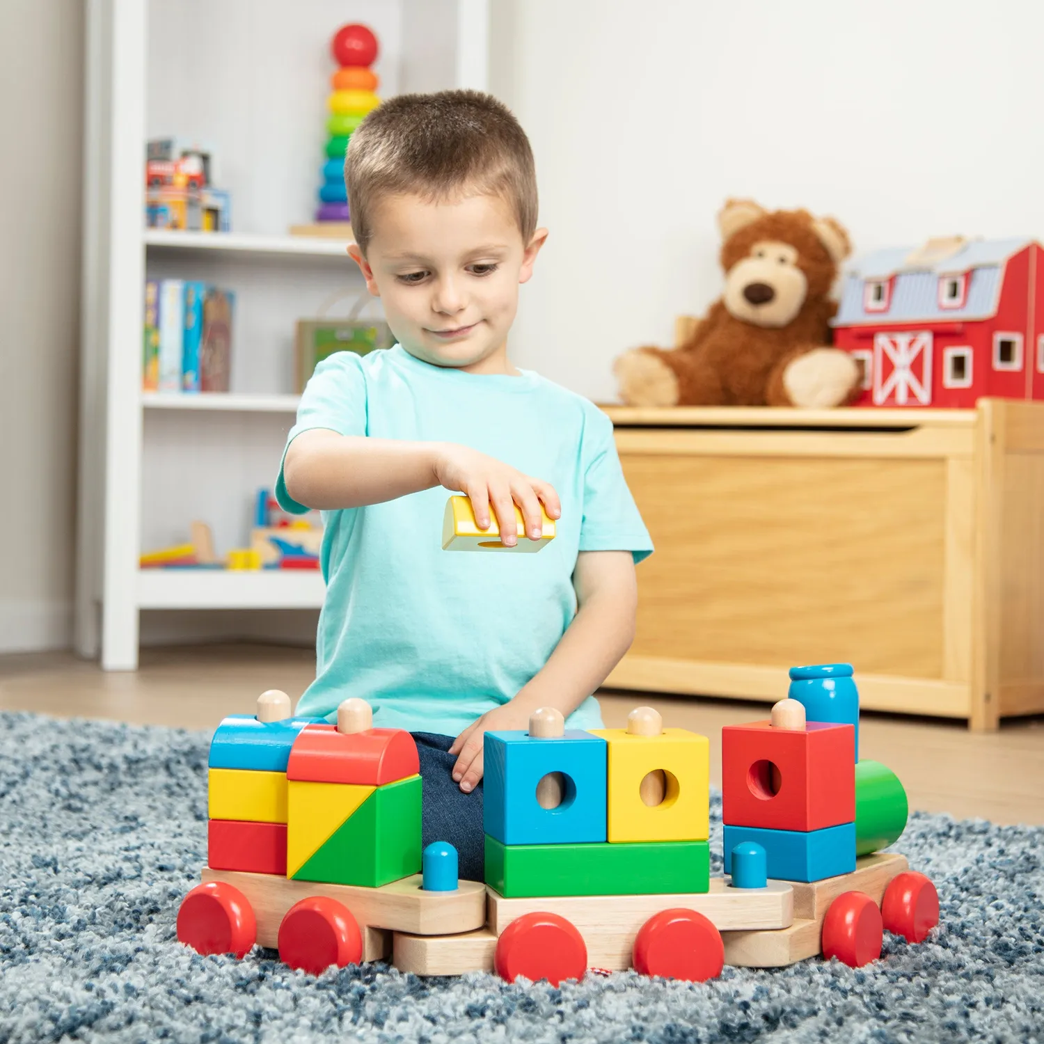 Melissa & Doug Jumbo Stacking Train Holz-Zug Stapeln Classic