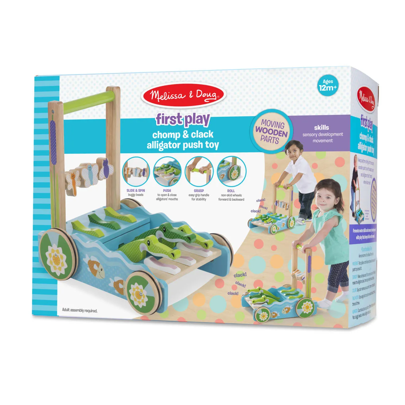 Melissa & Doug First Play Chomp & Clack Alligator Schiebetier Holz