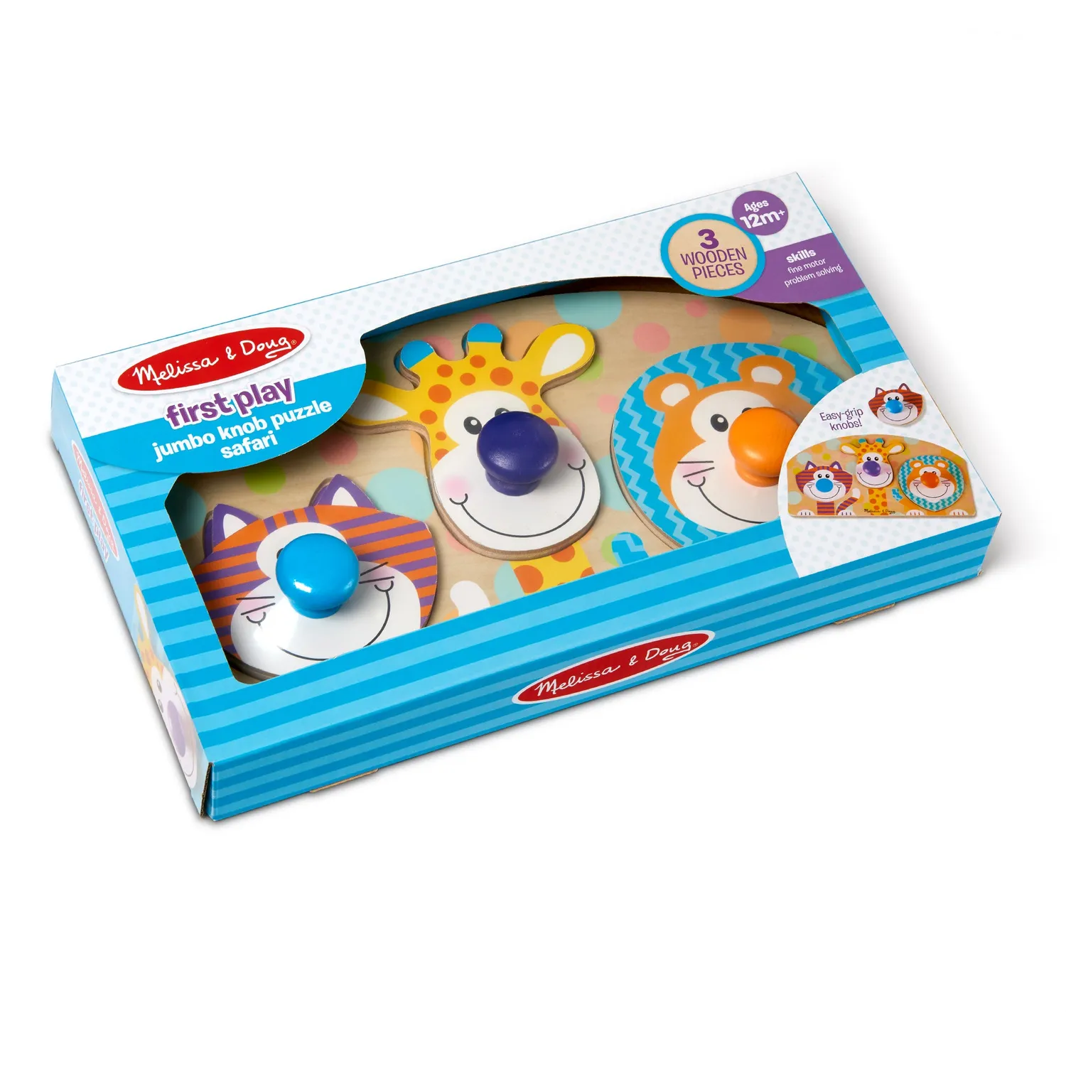 Melissa & Doug Safari Steckpuzzle Holz 3 Teile ab 1 Jahr