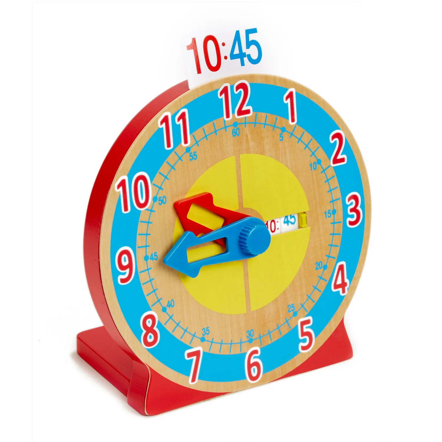 Melissa & Doug Turn & Tell Lernuhr Holz mit 13 Karten