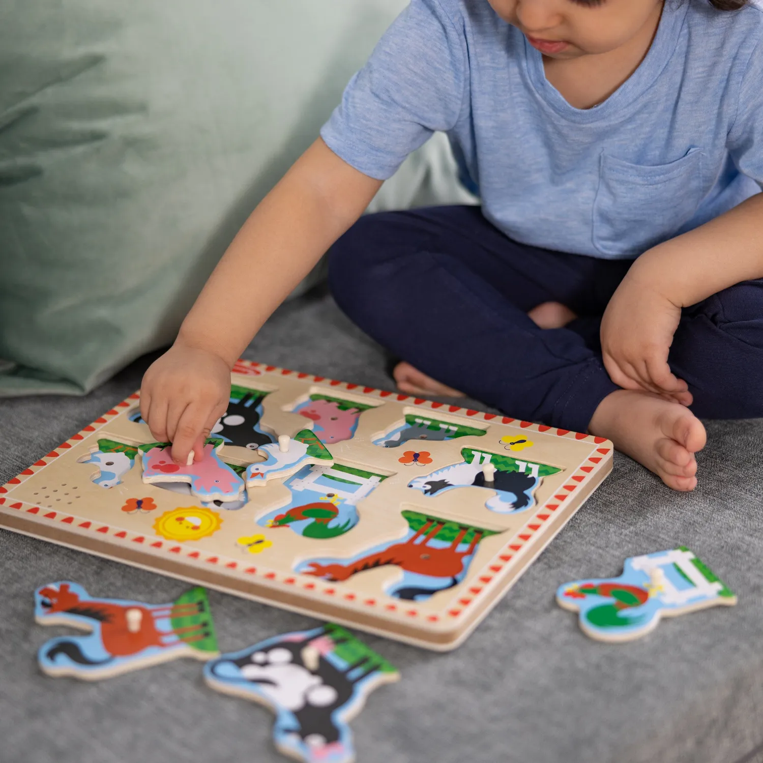 Melissa & Doug Farm Soundpuzzle Holz 8 Teile Tierstimmen