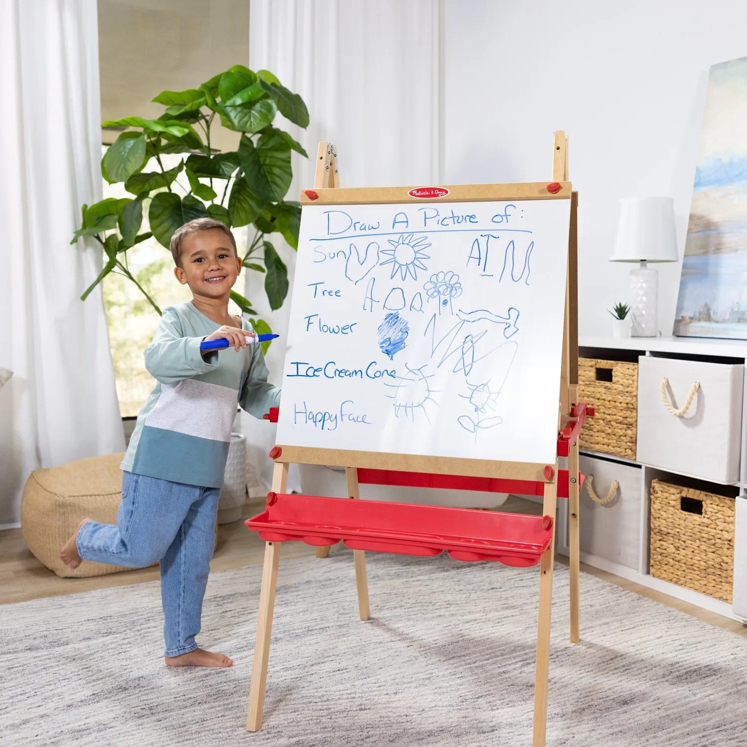 Melissa & Doug Deluxe Magnetic Standing Art Easel Staffelei Holz magnetisch