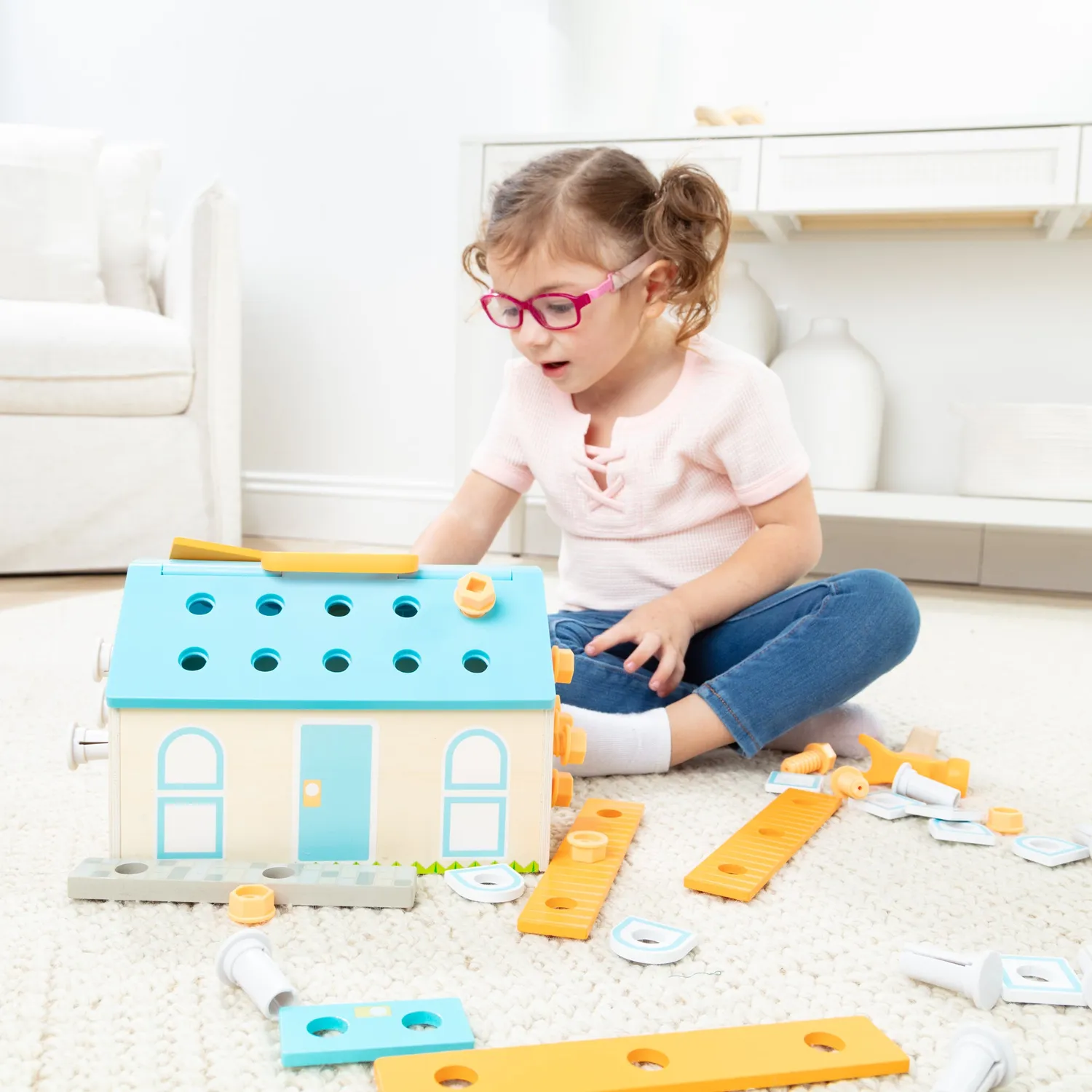 Melissa & Doug Build a House Werkzeugkasten Holz 56-tlg.